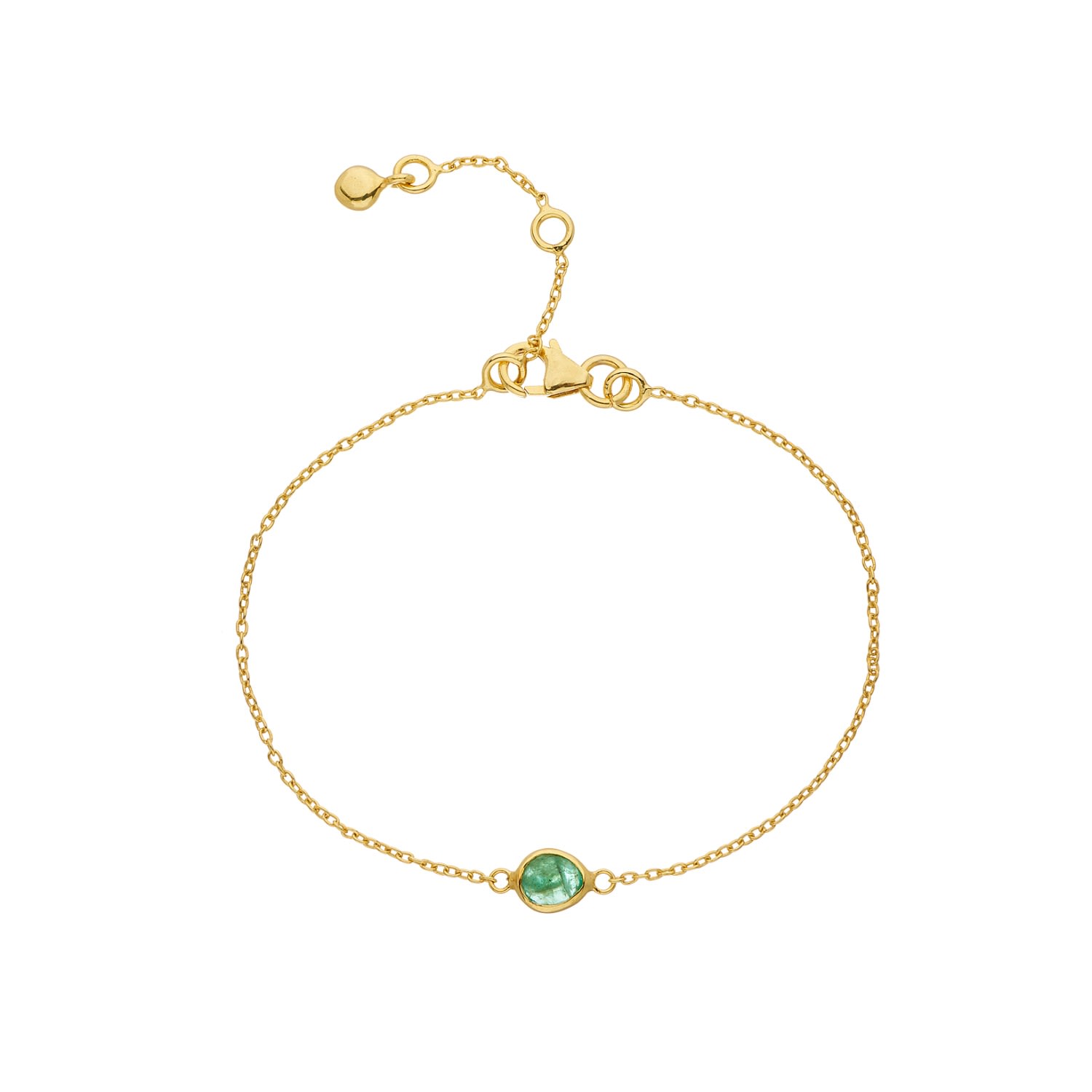 Auree Jewellery Women's Gold / Green Hampton Emerald & Gold Vermeil Bracelet In Multi