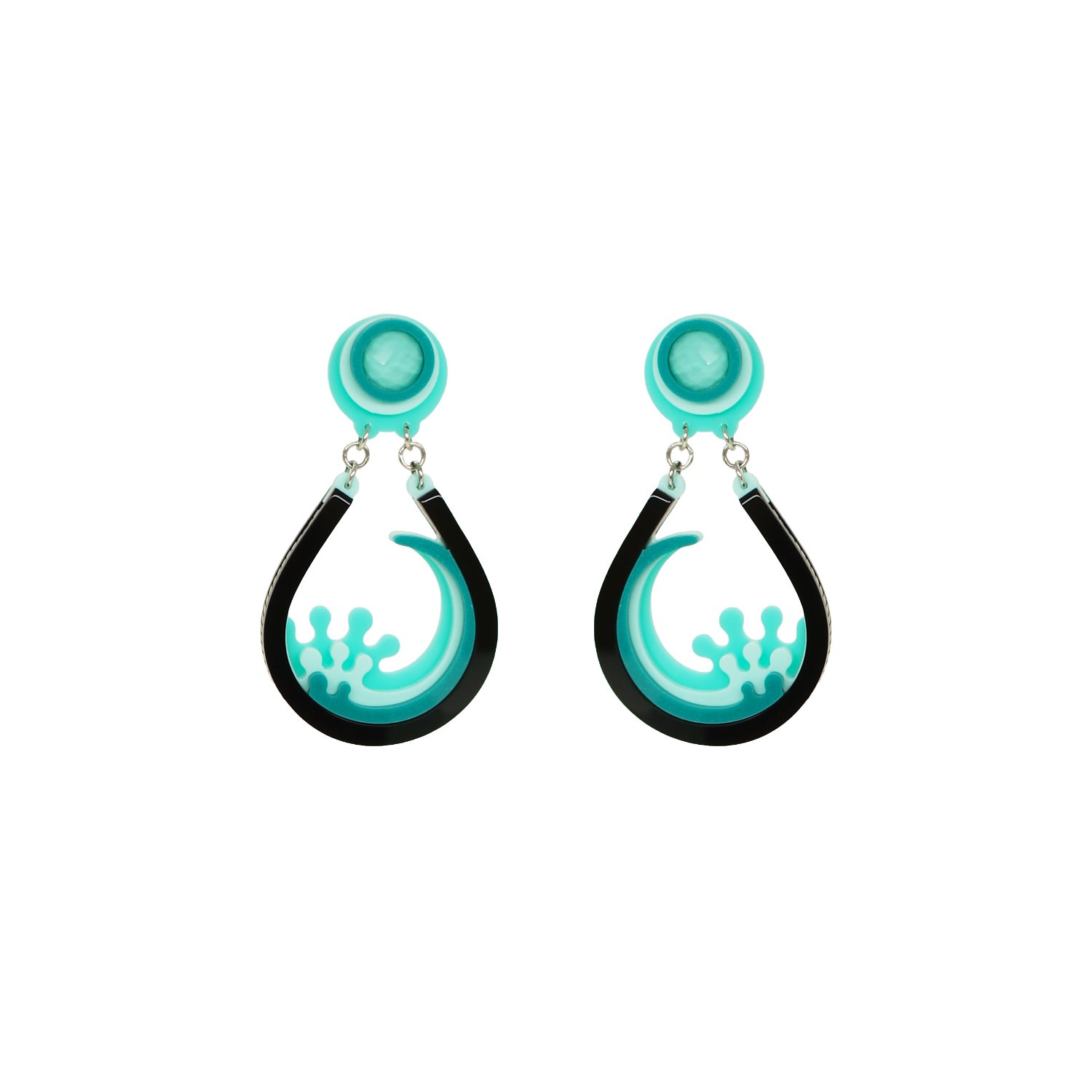 Gissa Bicalho Women's Acrylic Handmade Earring Gout Wave Green In Green