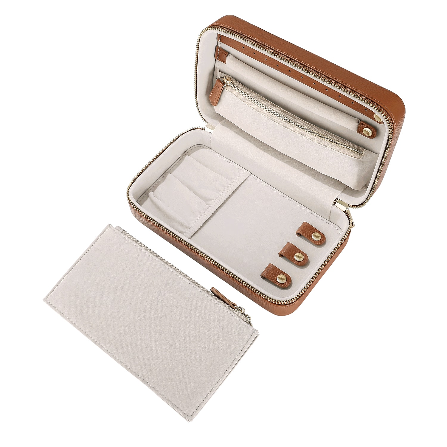Retro Chic Women's Brown Big Leather Jewellery Box In Brown