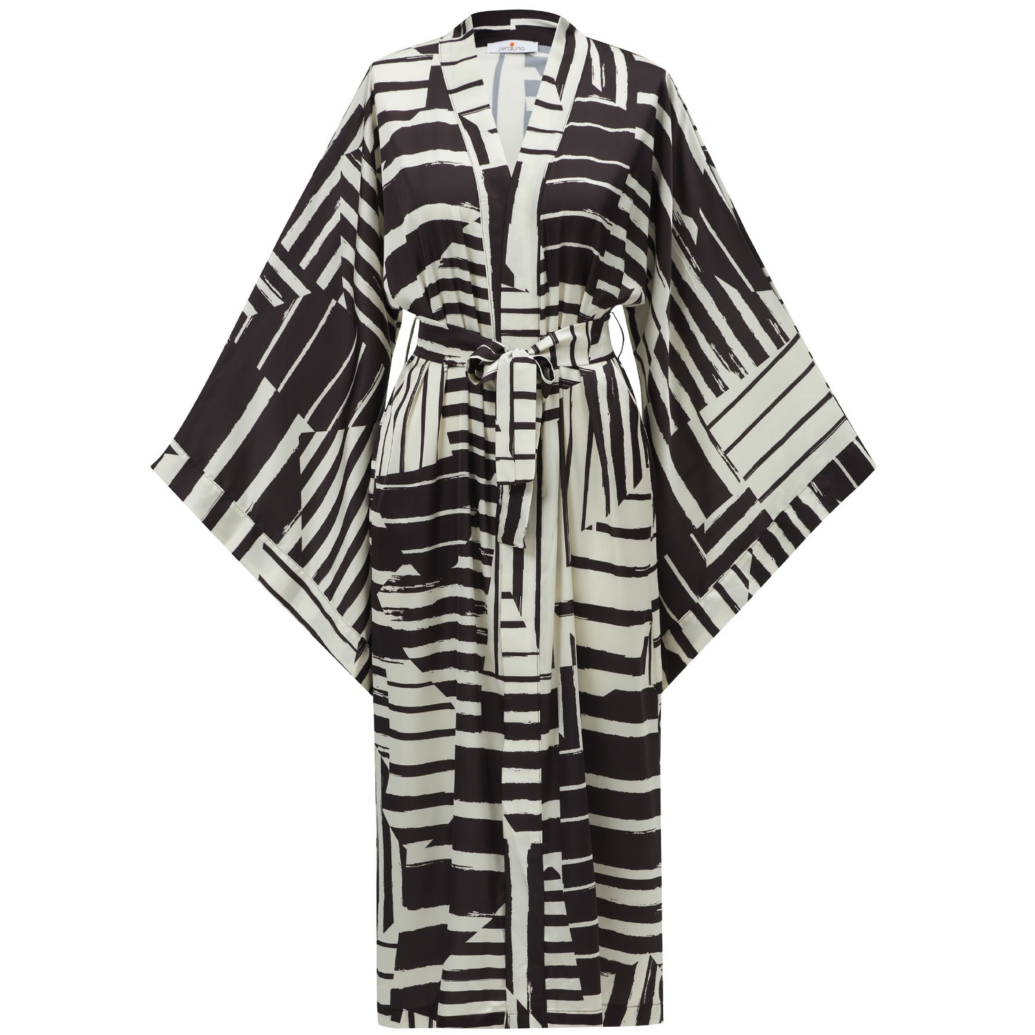 Women’s Hanita Geometric Patterned Satin Kimono - Multicolour One Size Peraluna