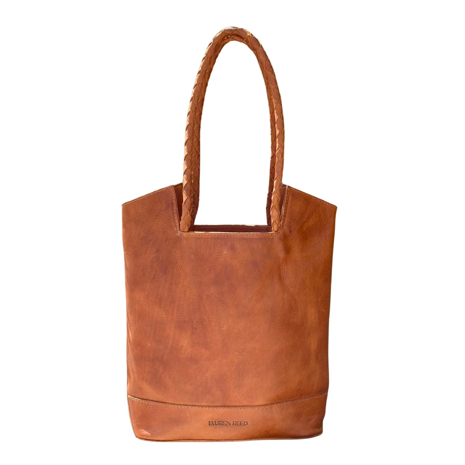 Lauren Reed Co Women's Neutrals The Carmen Leather Tote - Rustic Tan In Multi