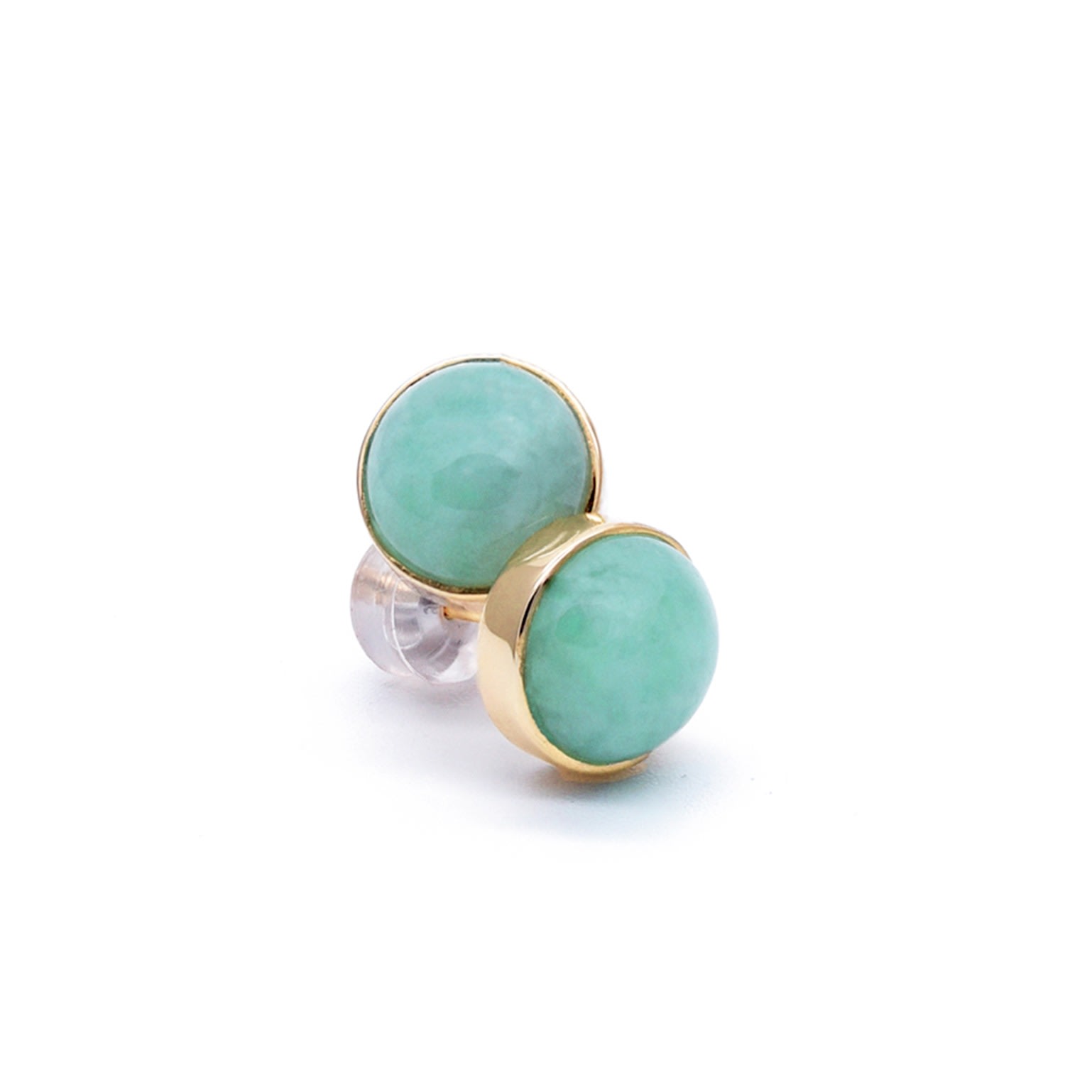 Women’s Gold Eden Earring Studs In Apple Green Jade Jadeite Atelier