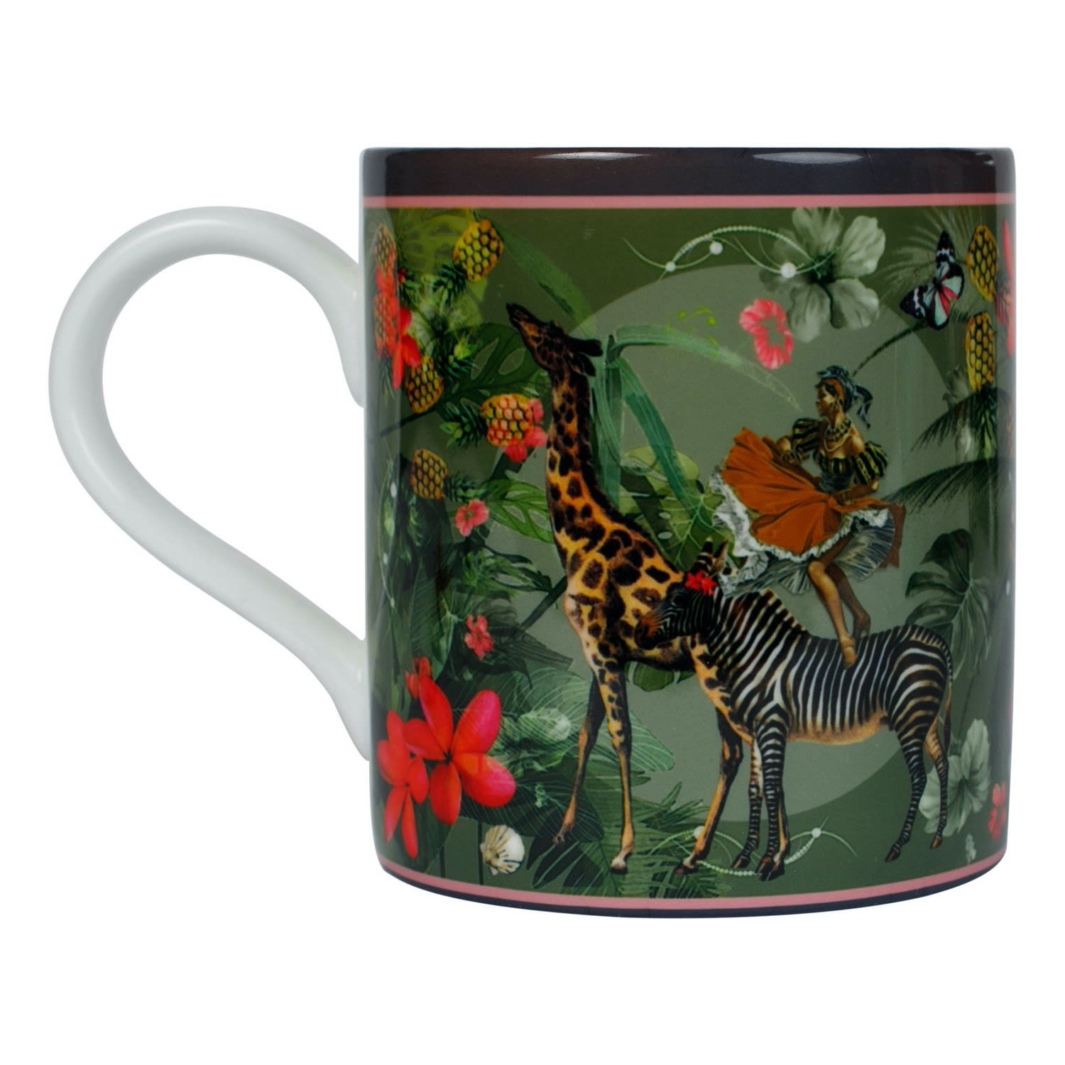 Riri Large China Mug - Green Myrtle & Mary