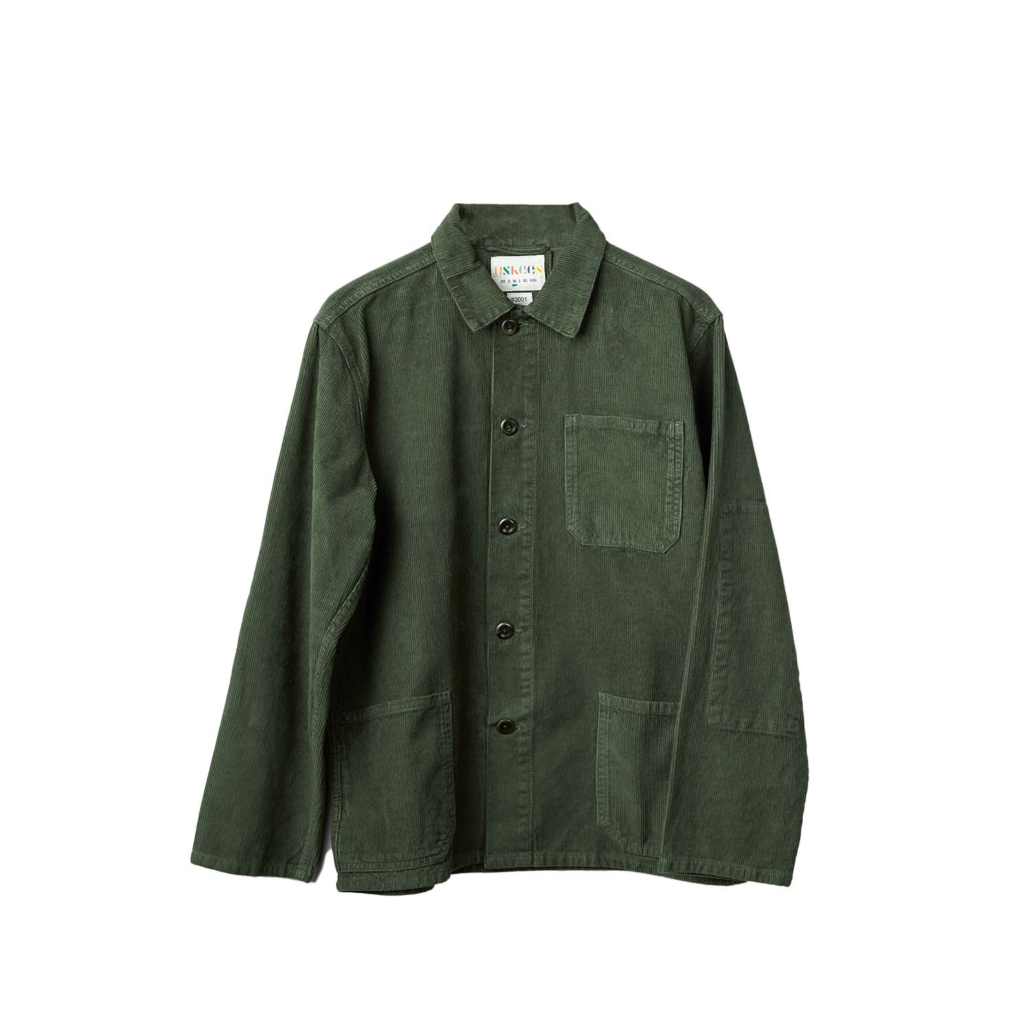 Men’s Green Buttoned Cord Overshirt - Coriander Extra Small Uskees