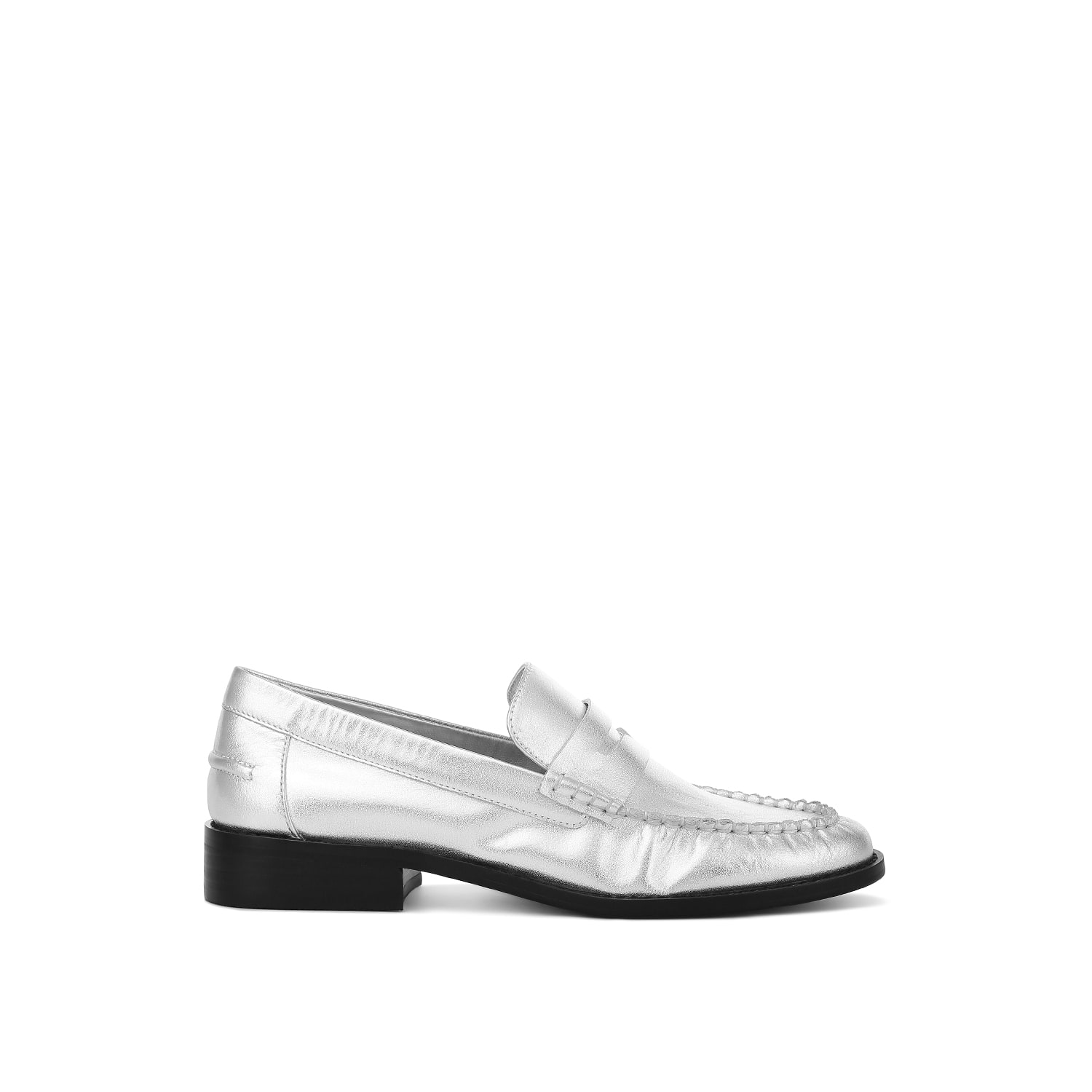 Rag & Co Women's Plavia Genuine Leather Loafers In Silver By