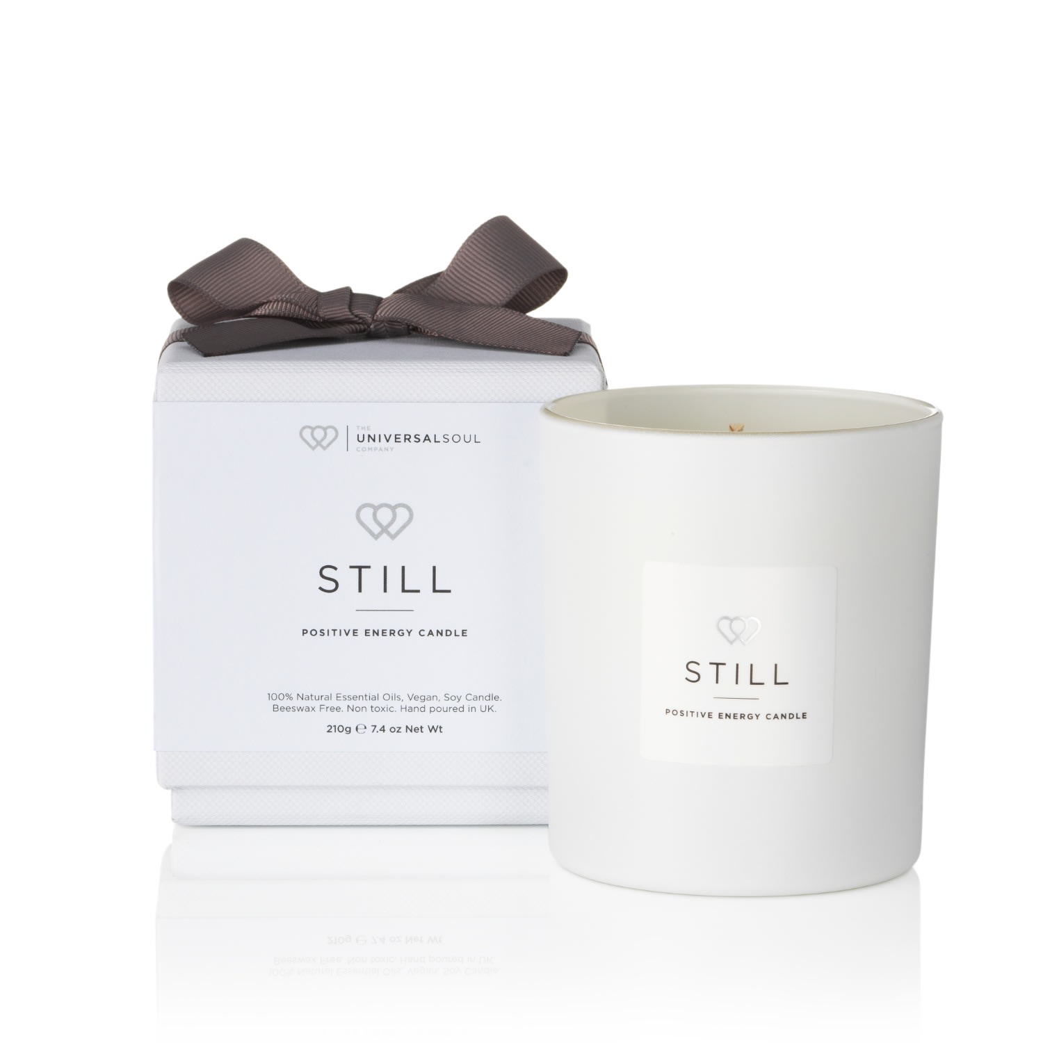 The Universal Soul Company Positive Energy Candle In Fragrance Still - Matt White In White