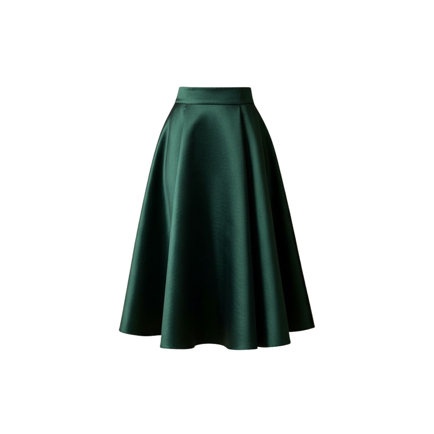 Women's Green Taffeta Midi Skirt | Medium | Izabela Mandoiu