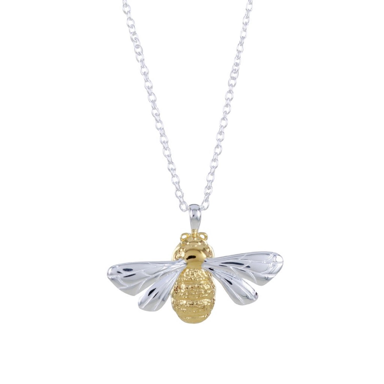 Women’s Silver / Gold Sterling Silver And Gold Plated Queen Bee Necklace Reeves & Reeves