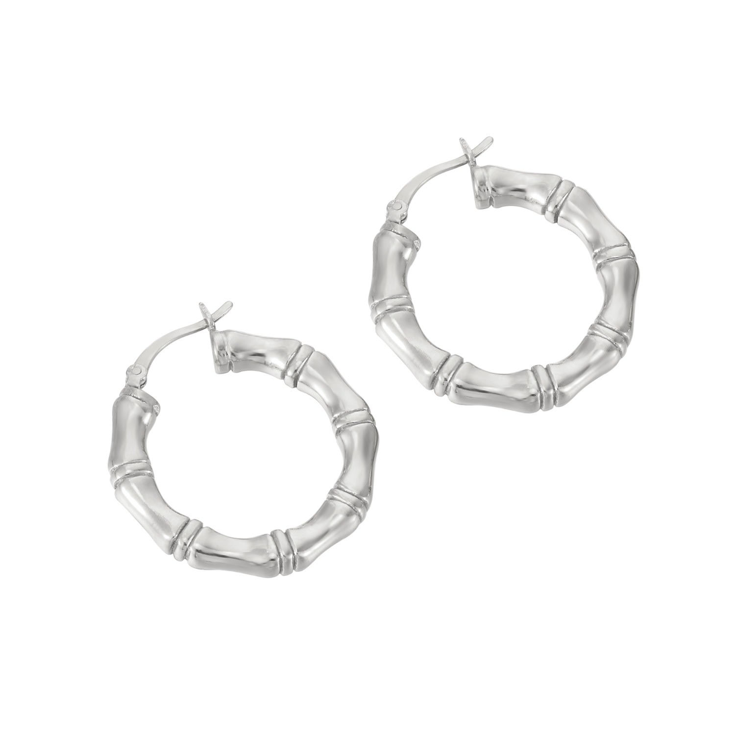 Women’s Ecoated Sterling Silver Chunky Bamboo Creole Hoops Seol + Gold