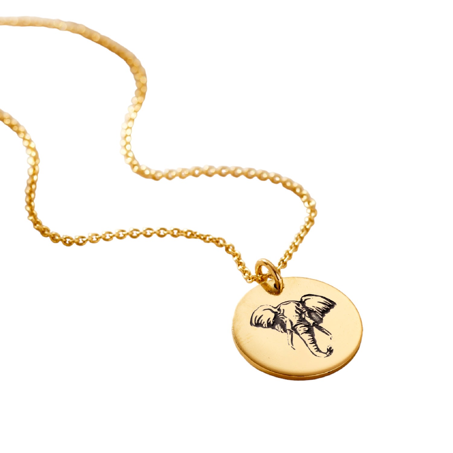 Posh Totty Designs Women's Yellow Gold Plated Elephant Spirit Animal Necklace In Gold