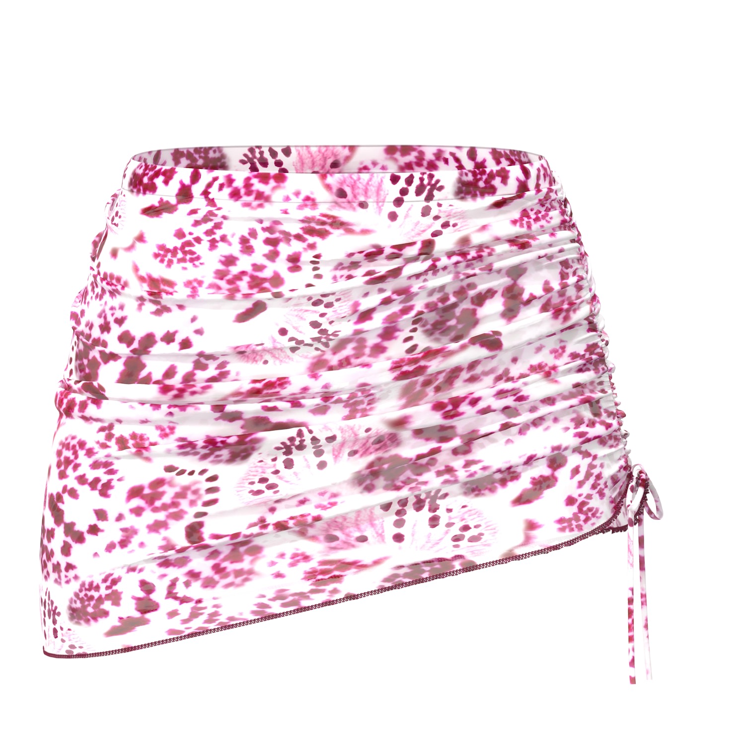 Women's Pink / White Delphine Scrunched Mesh Skirt / Orchid Petals | Extra Small | Blackbough Swim