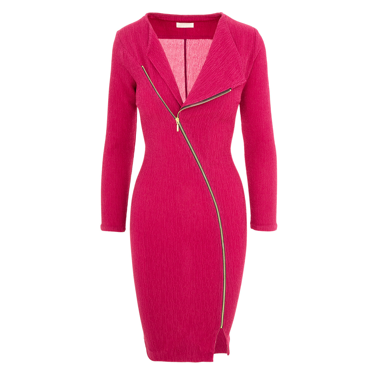 Roserry Women's Pink / Purple Chelsea Zipped Glitter Jersey Midi Dress In Fuchsia