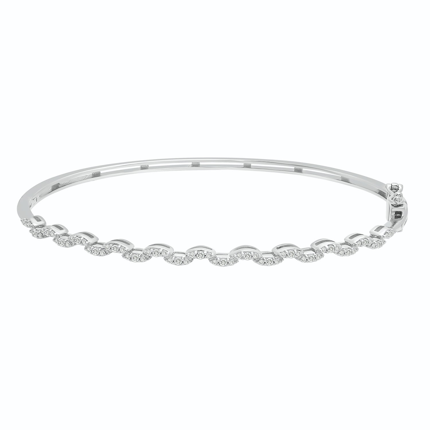 Miki & Jane Women's White Bianca Diamond Marquise Shape Bangle