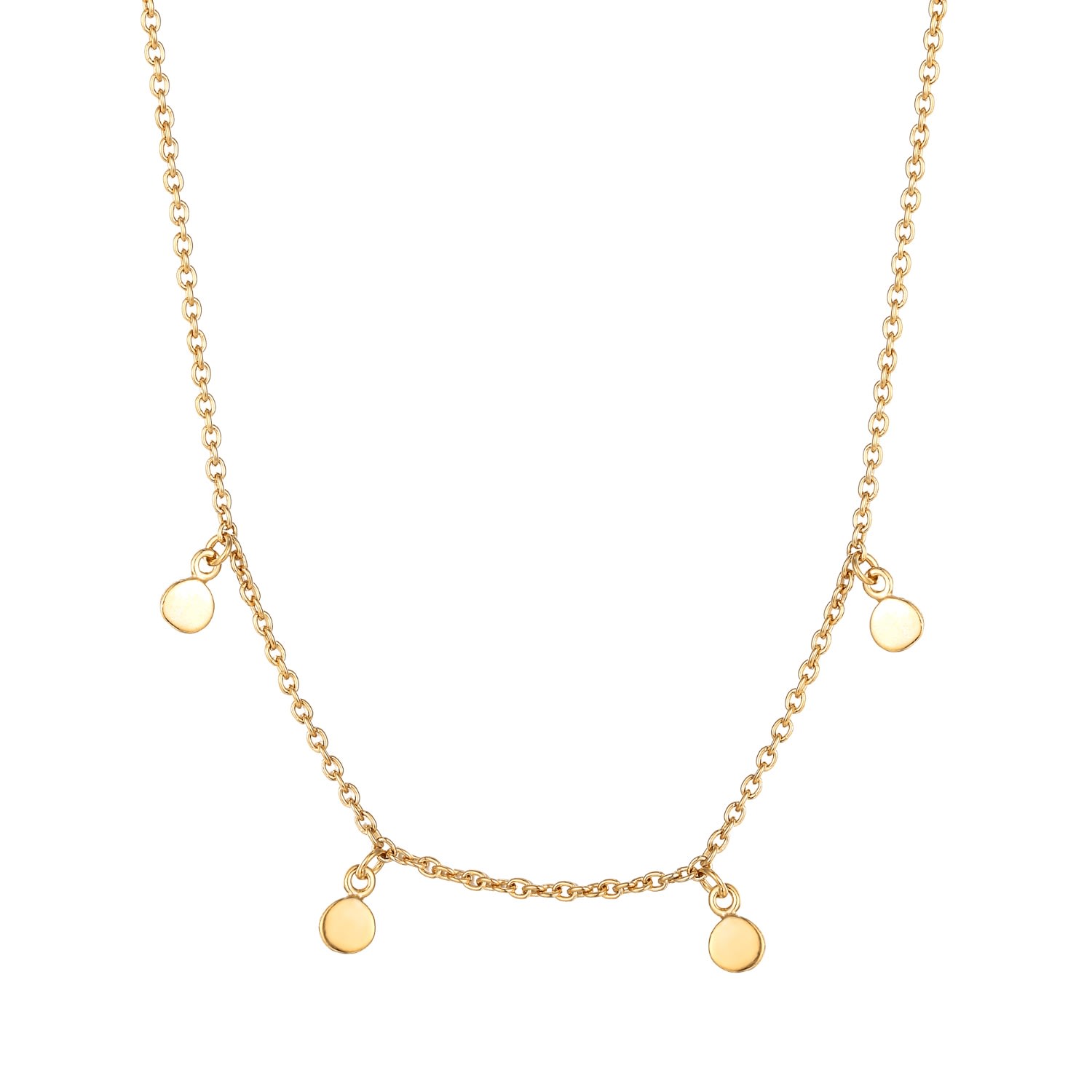 Women’s 22Ct Gold Vermeil Tiny Disc Drop Necklace Seol + Gold