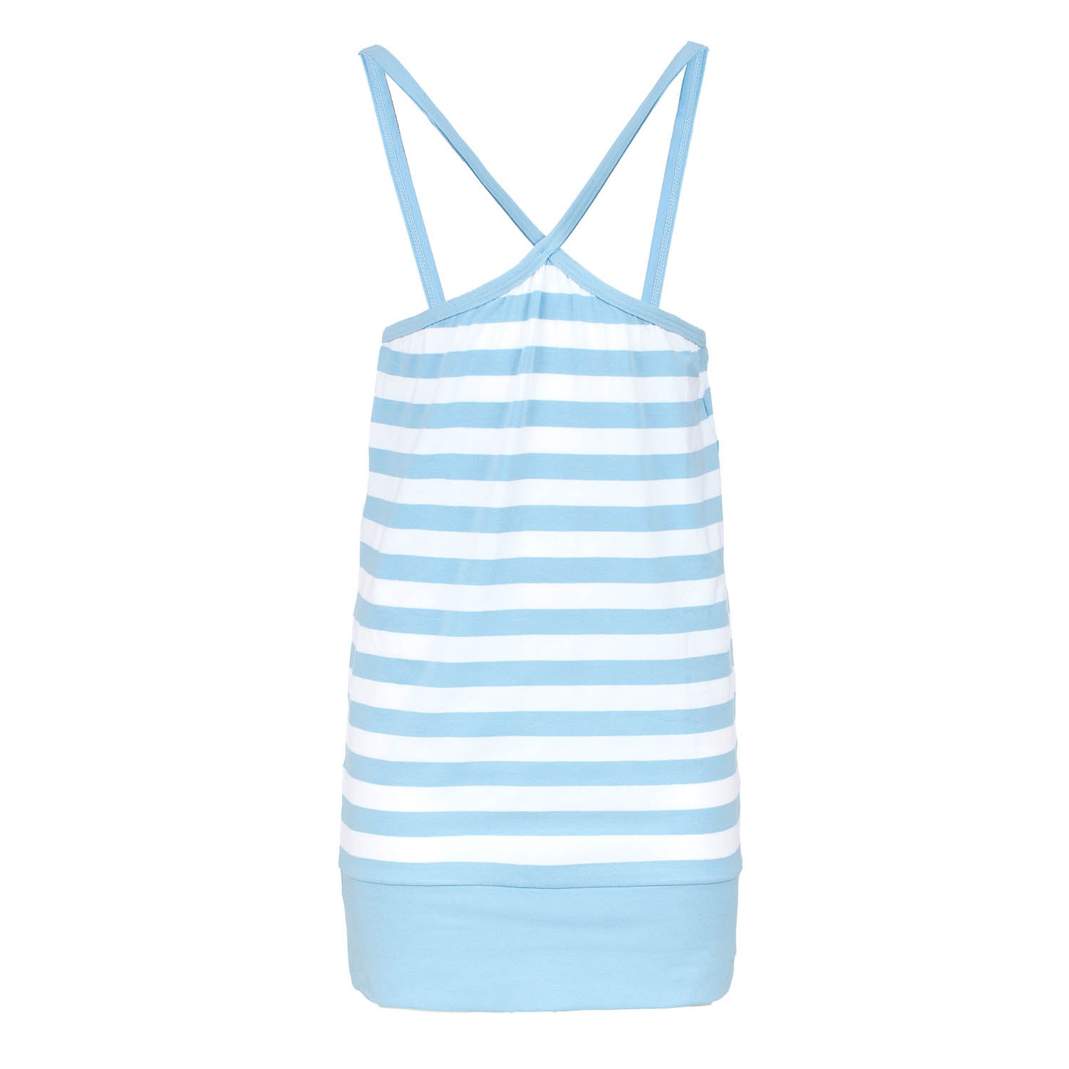 Women’s Blue Strappy Striped Mini Dress Large Conquista