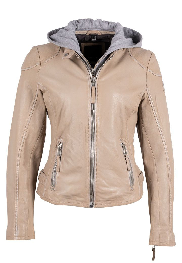 Mauritius Women's Neutrals Finja Rf Leather Jacket, Light Taupe