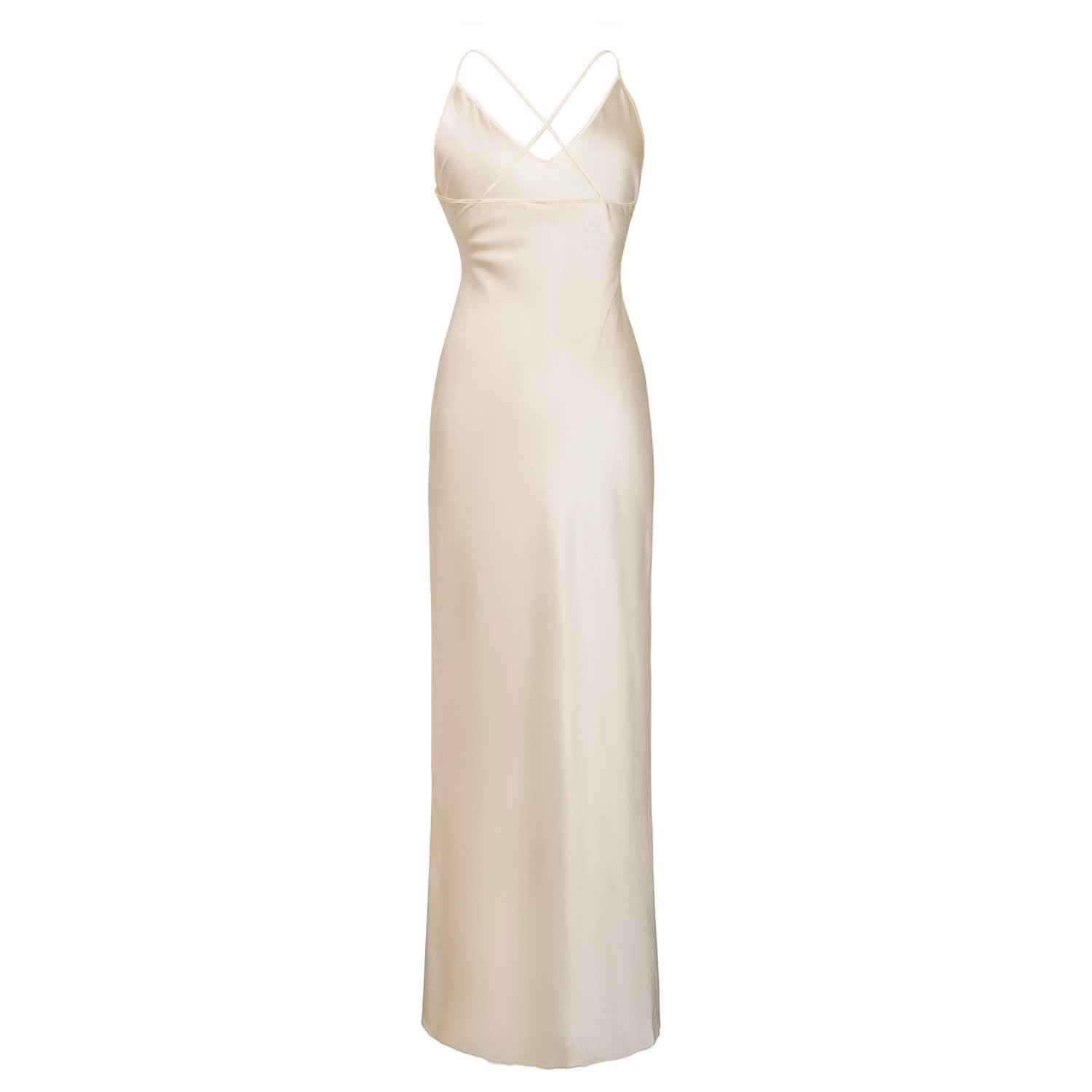 Silk Long Dress In Cream by Incantevole Milano