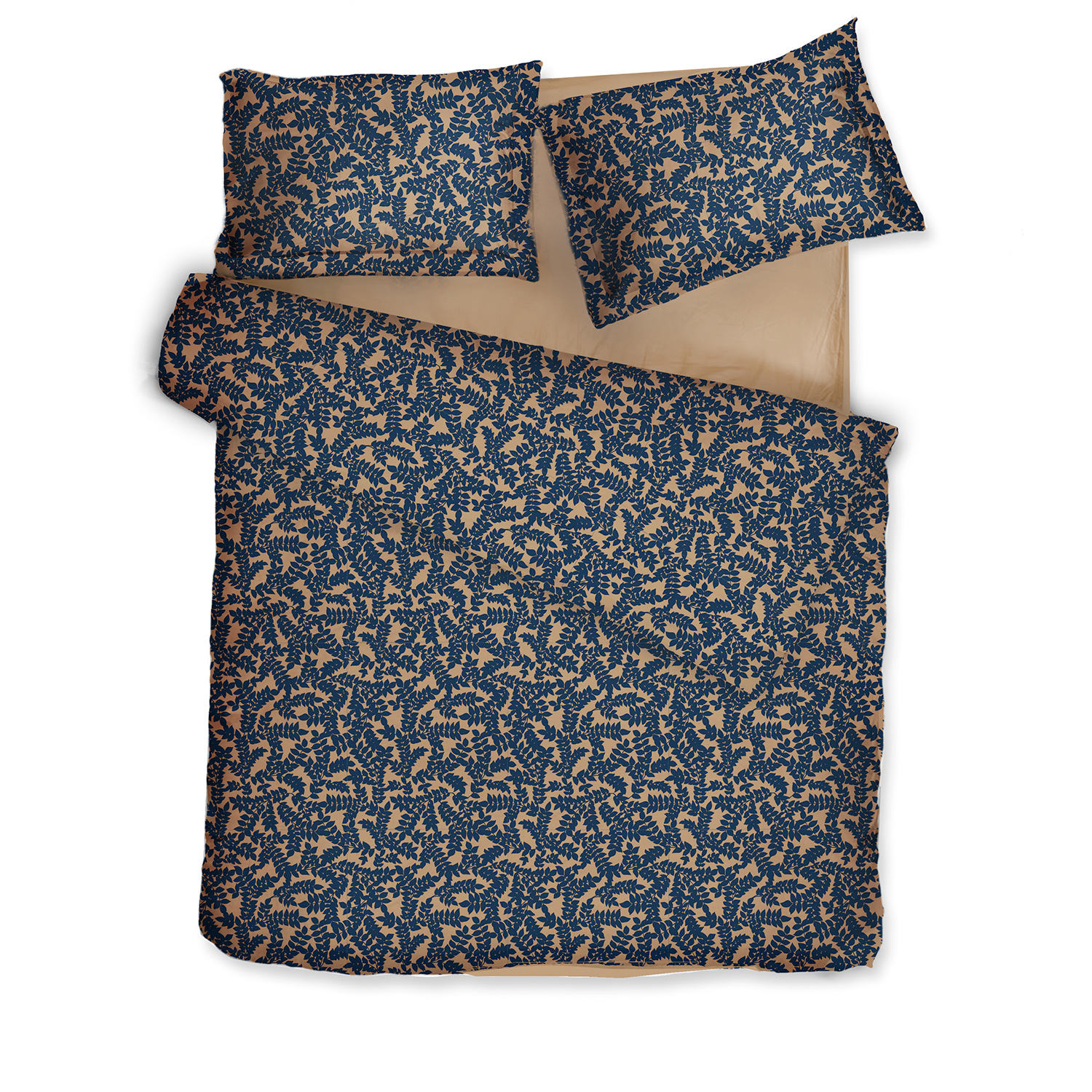 Decoflux Home Blue / Neutrals Sateen Bed Linen Set Jaquard Oud Uk Super King, Us King In Blue