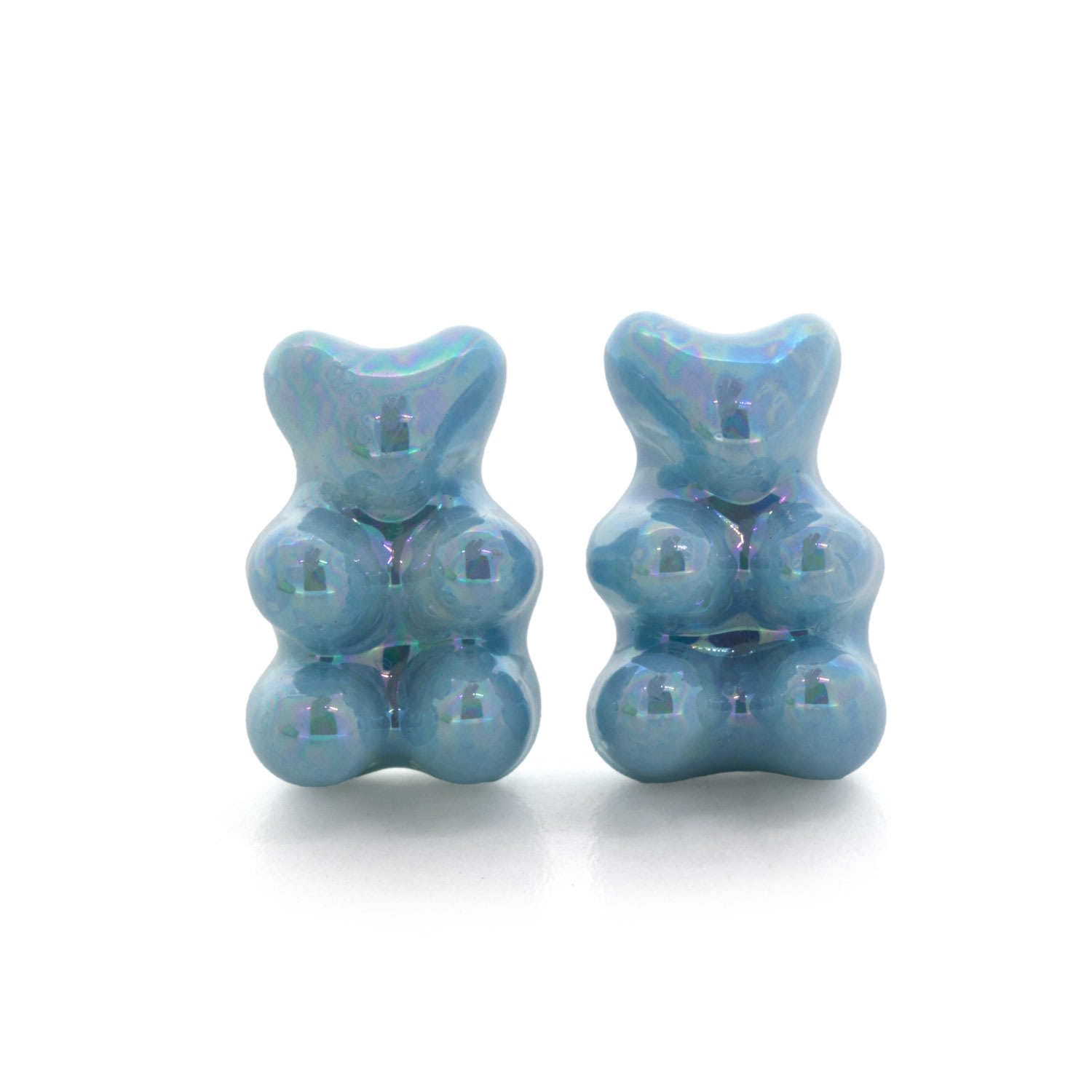 Women’s Gummy Bear Stud Earrings - Pearl Blue Cj·314