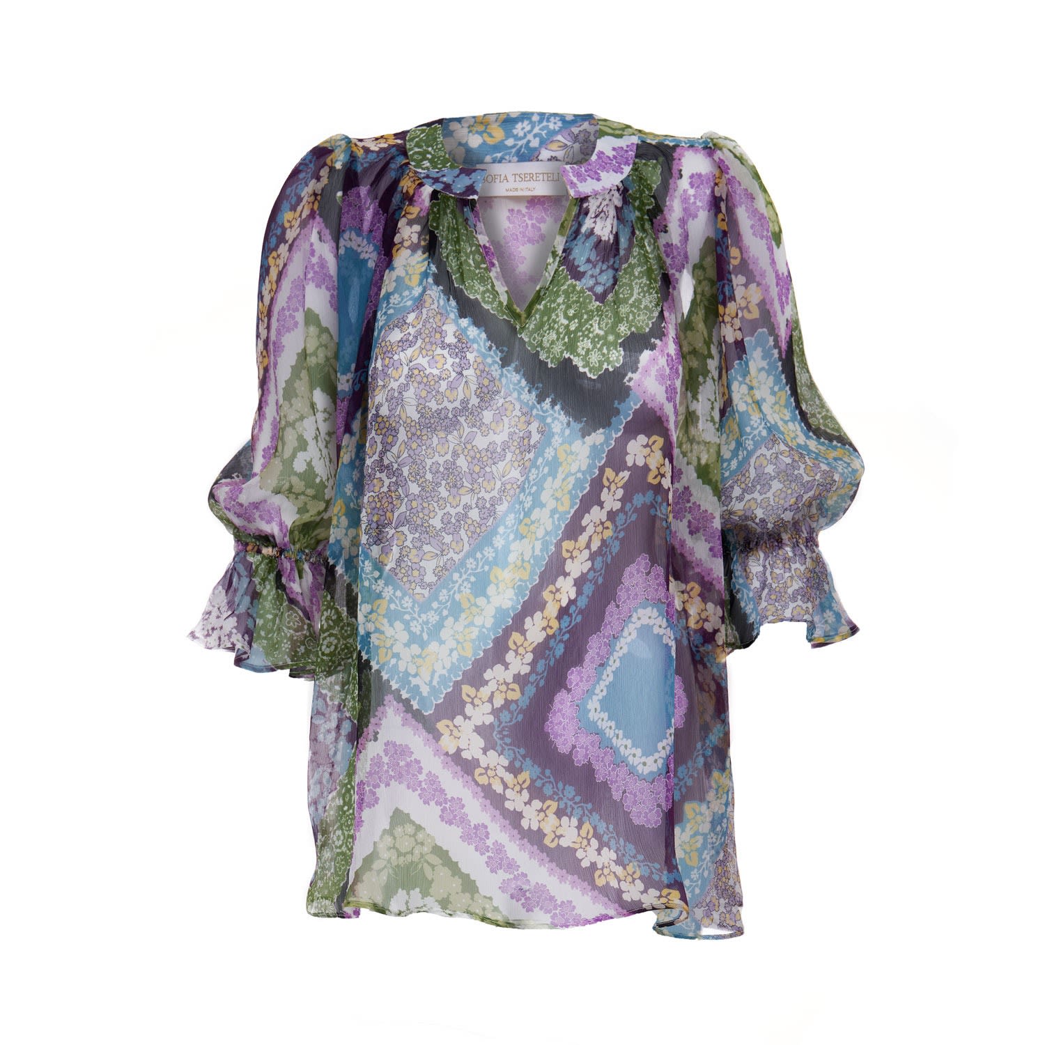 Women’s 3/4 Sleeve Silk Blouse Xxs Sofia Tsereteli