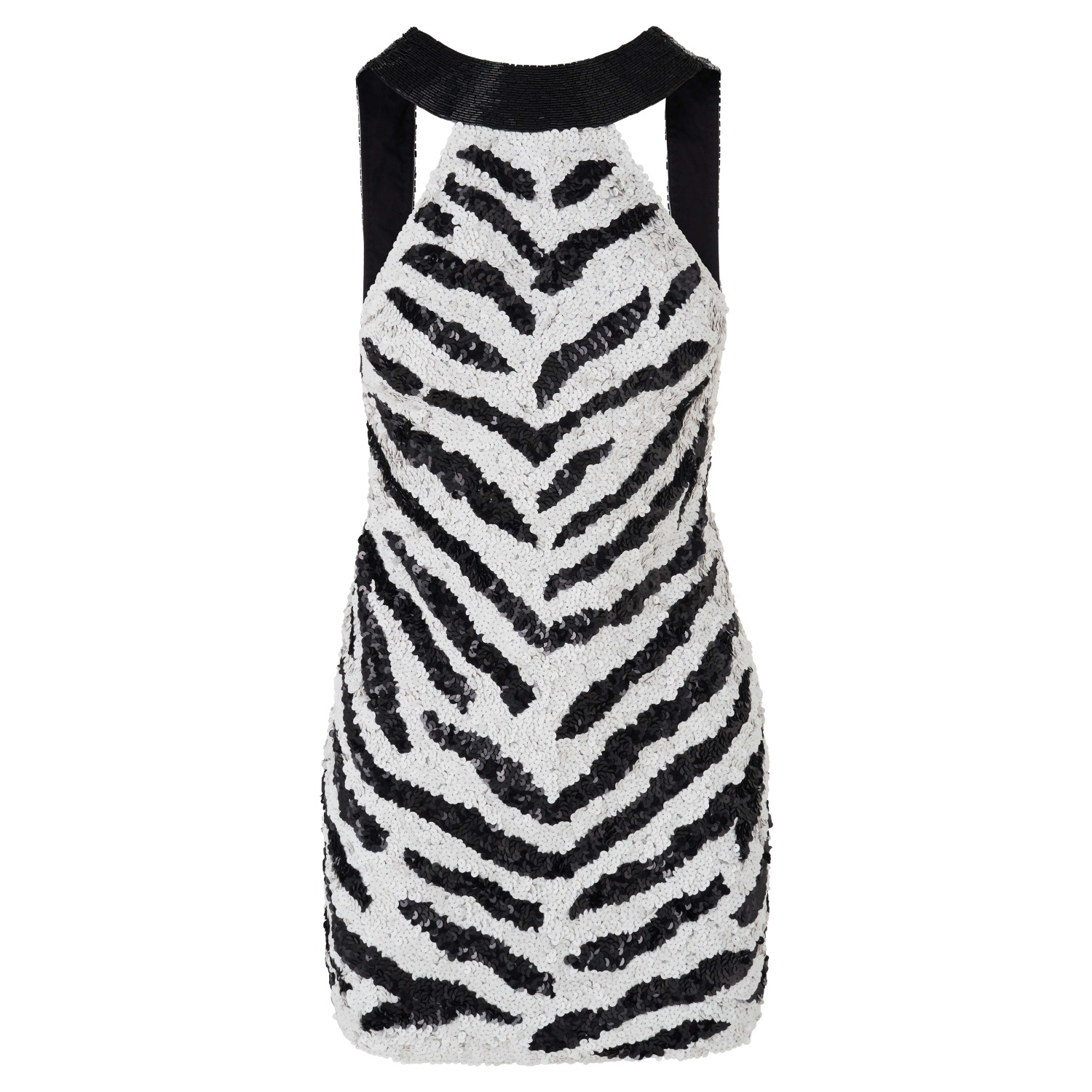 black and white zebra print dress Eclipse Sequin Midi — Black & Gold Dress main image 1