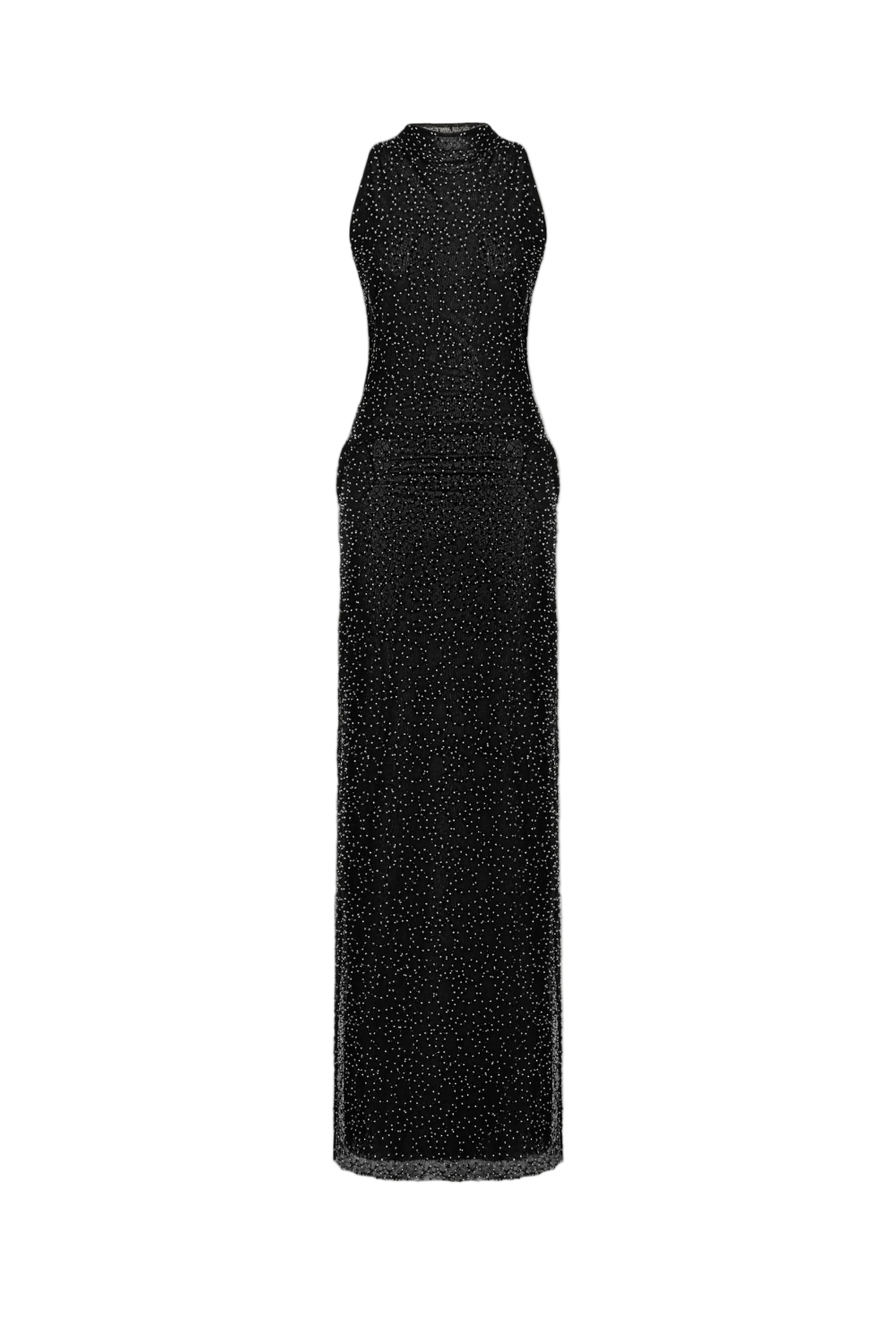Nocturne Women's Black Stone-embellished Maxi Dress