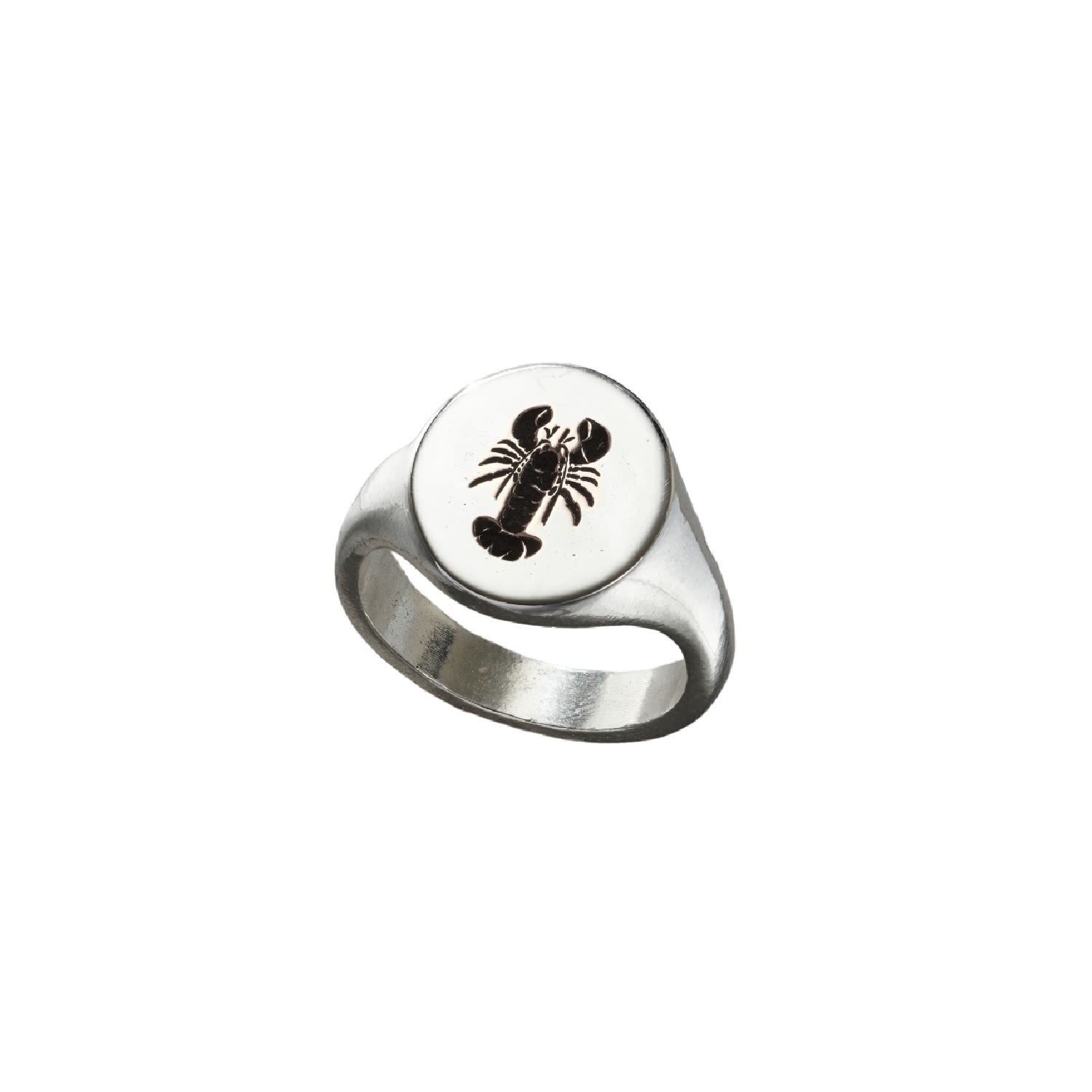 Mens Sterling Silver Lobster Signet Ring Posh Totty Designs