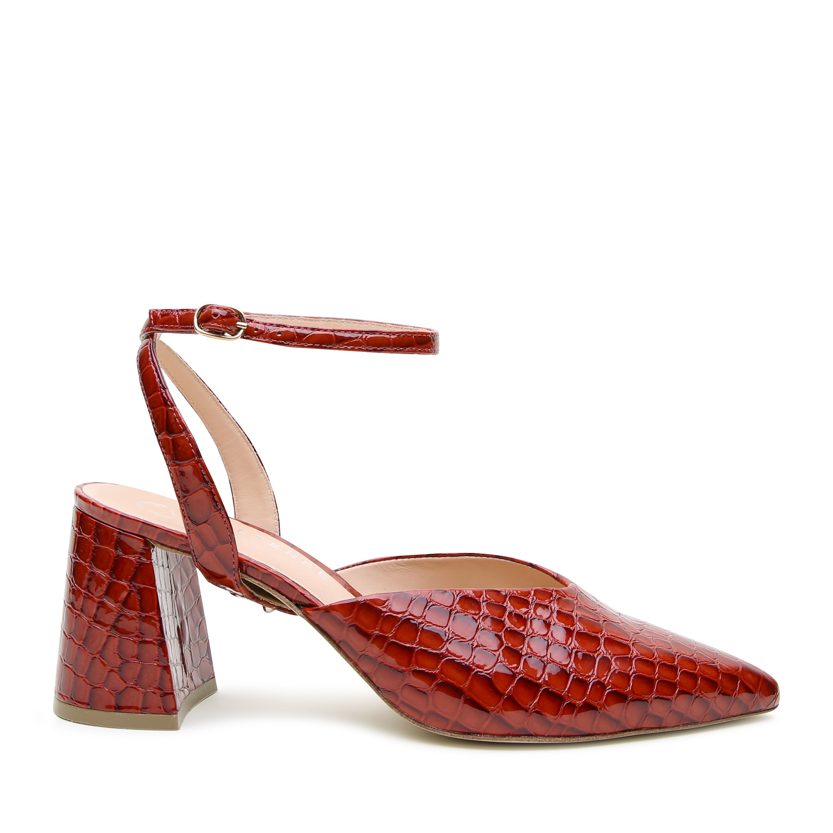 Alterre Women's Red Clay Croc Marilyn V Mule In Red