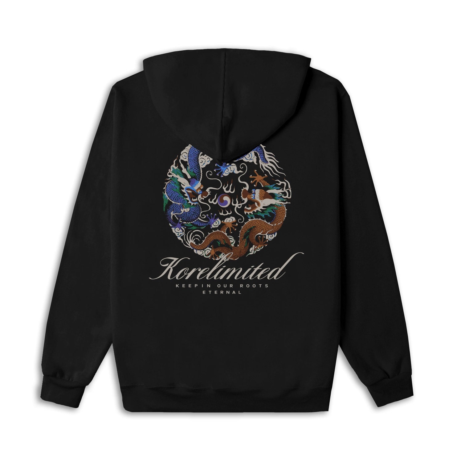 Korelimited Dragon Taeguk Half Zip Up Hoodie In Black In Black