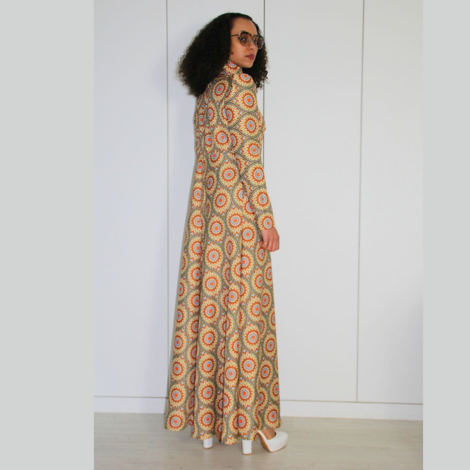 geometric long sleeve dress Geometric Long Sleeve Maxi Dress | Couture To Your Door
