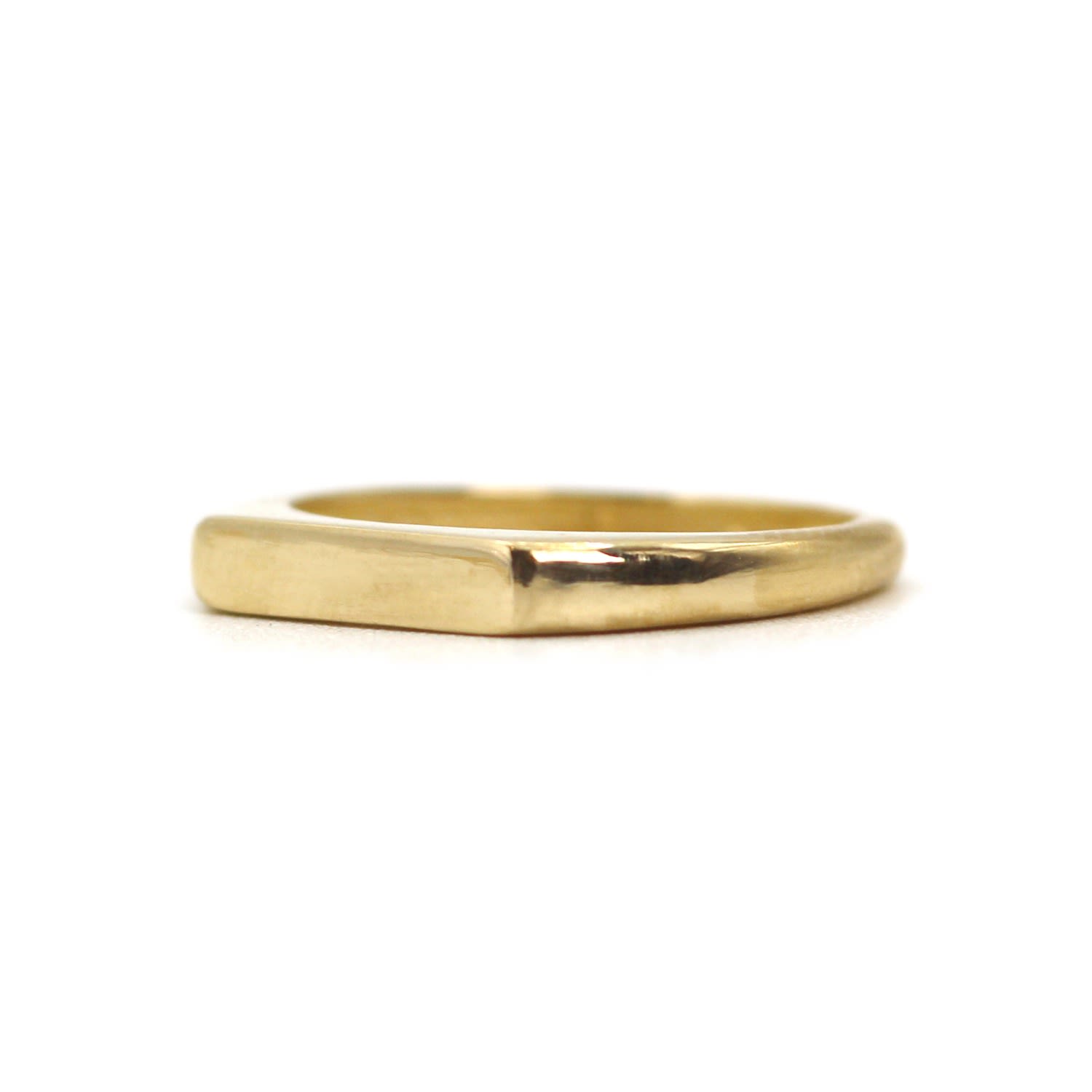 Women’s Handmade Bar Signet Yellow Gold Ring Vicstonenyc Fine Jewelry