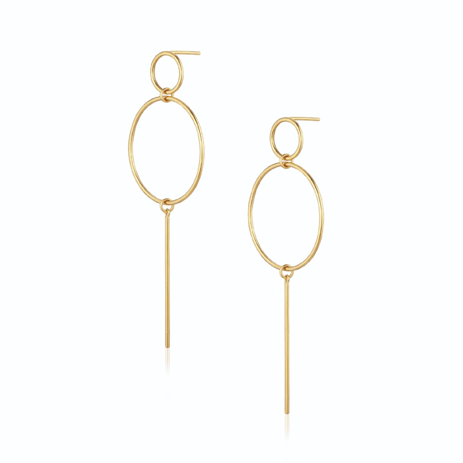 Alura Copenhagen Jewellery Women's Grace - Graphic Dangle & Drop Statement Earrings - Gold