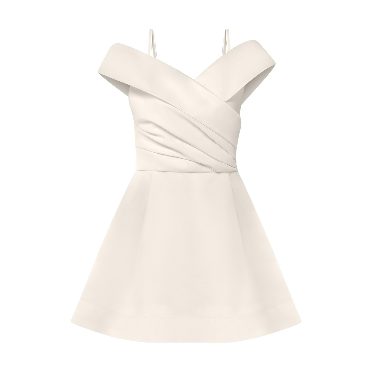 Tia Dorraine Women's Easy To Love Flared Satin Mini Dress, Pearl White In White
