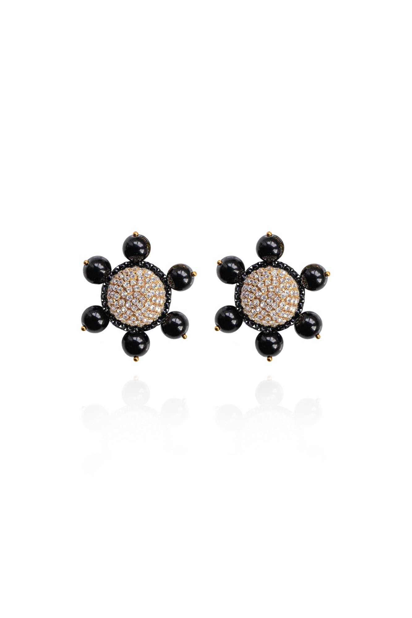 Saule Label Women's Black / Gold Jolie Clip-on Earrings In Slick Black In Black/gold