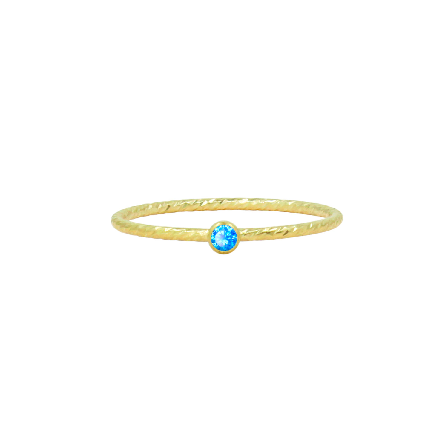 Women’s Gold Filled September Sapphire Birthstone Stacking Ring Lucky Eleven