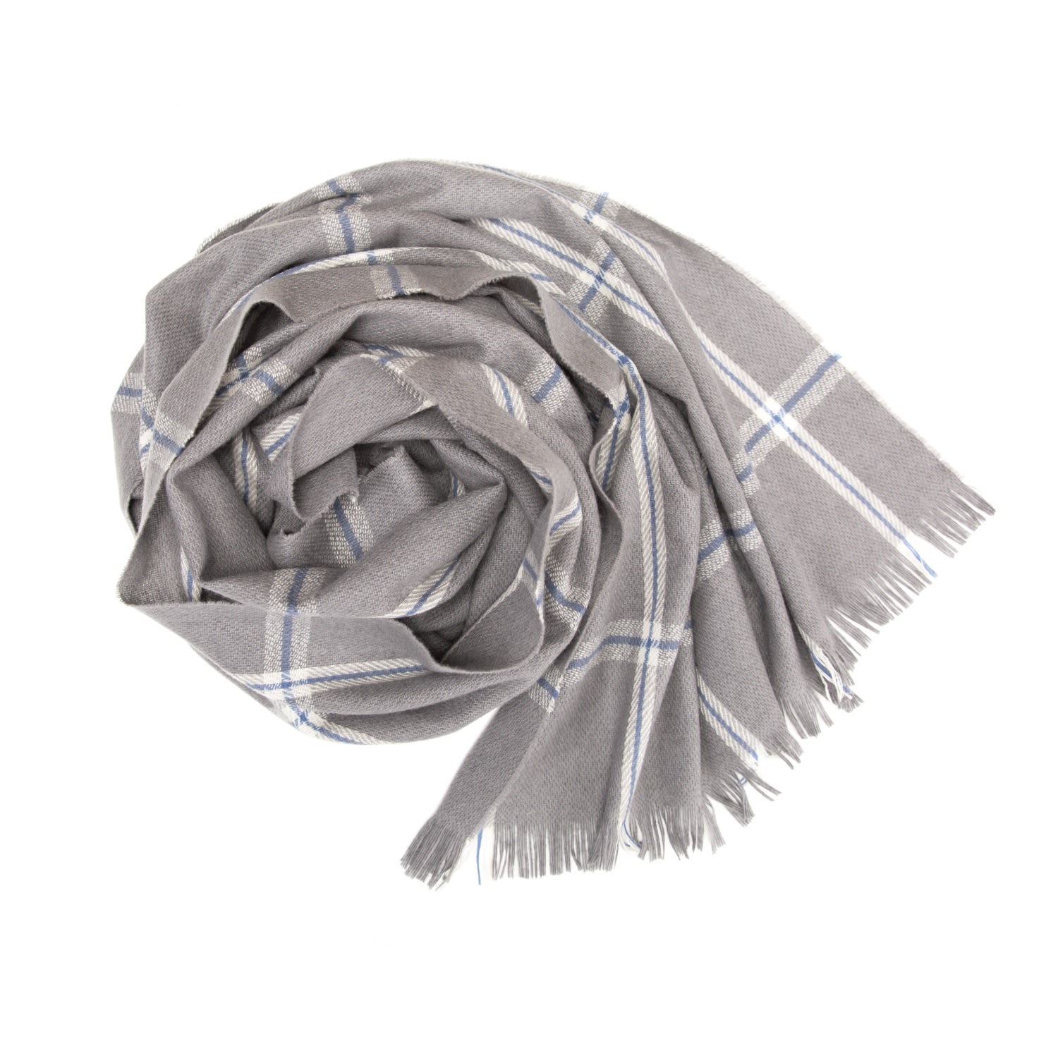 Women’s Blue / Grey Talisker Pane Grey Cashmere Scarf Kinalba