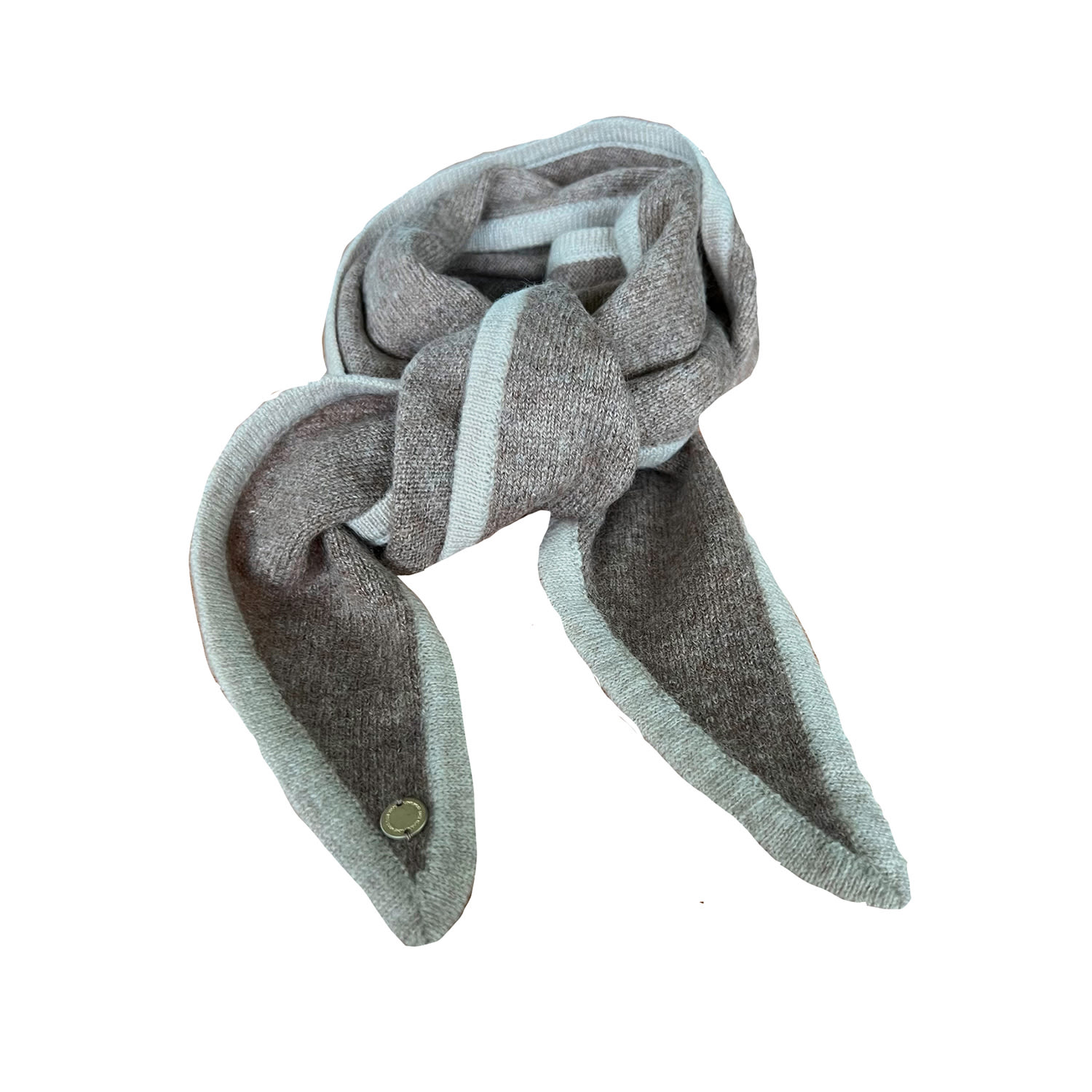 Tirillm Women's Brown Ayla Small Neck Scarf In Soft Pure Cashmere, Dark Beige Melange In Brown