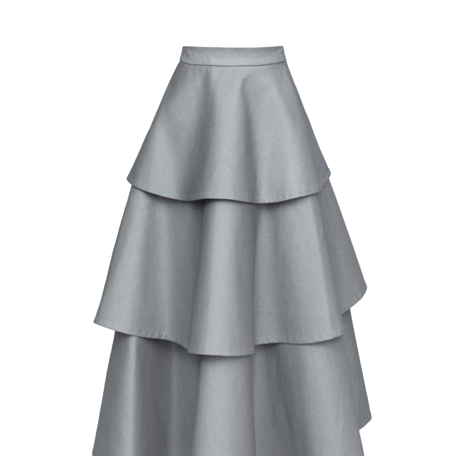 Van Brussel Women's Silver Juno Denim Tiered Skirt In Chrome