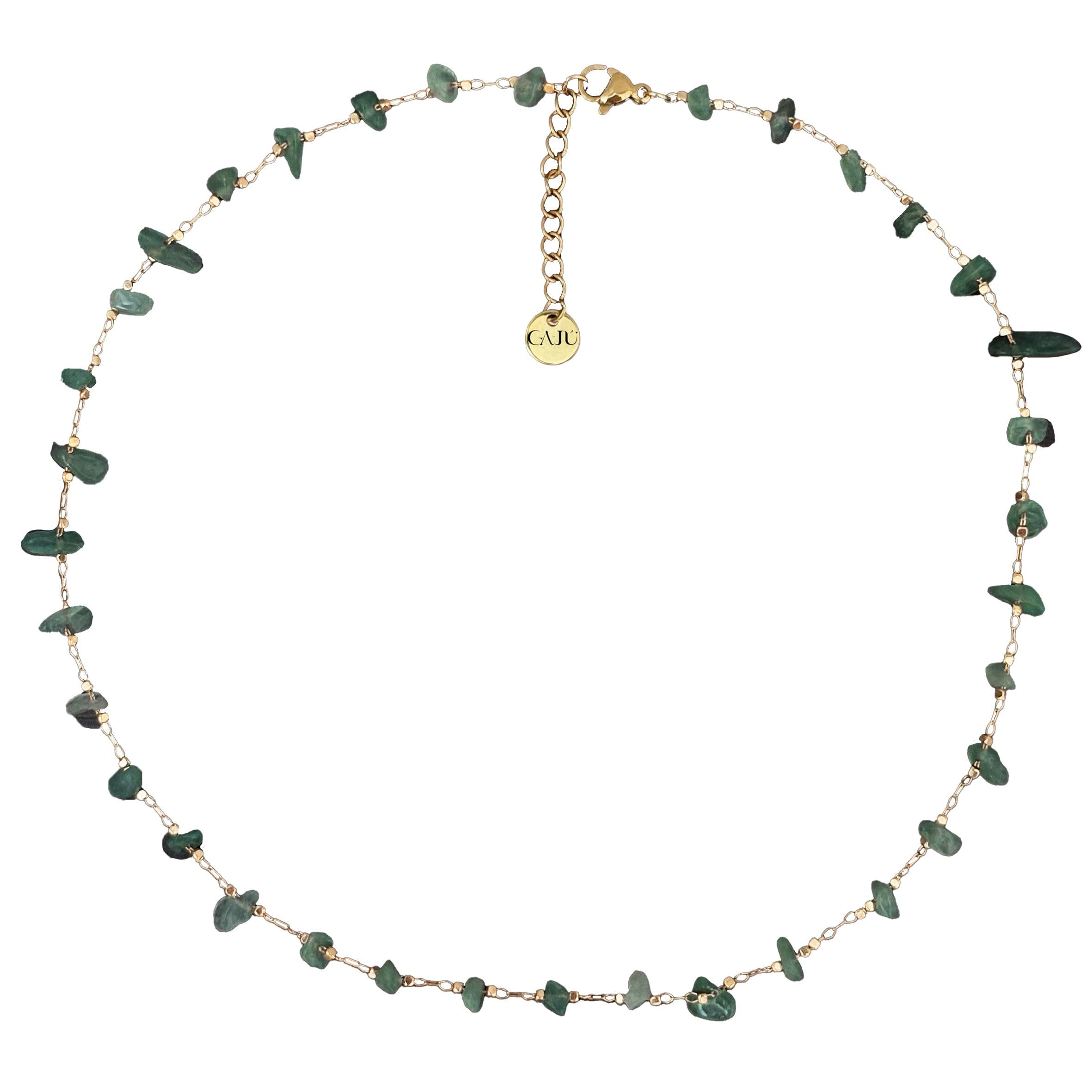 Gajú Women's Green Perissa Necklace - Raw Jade In Green