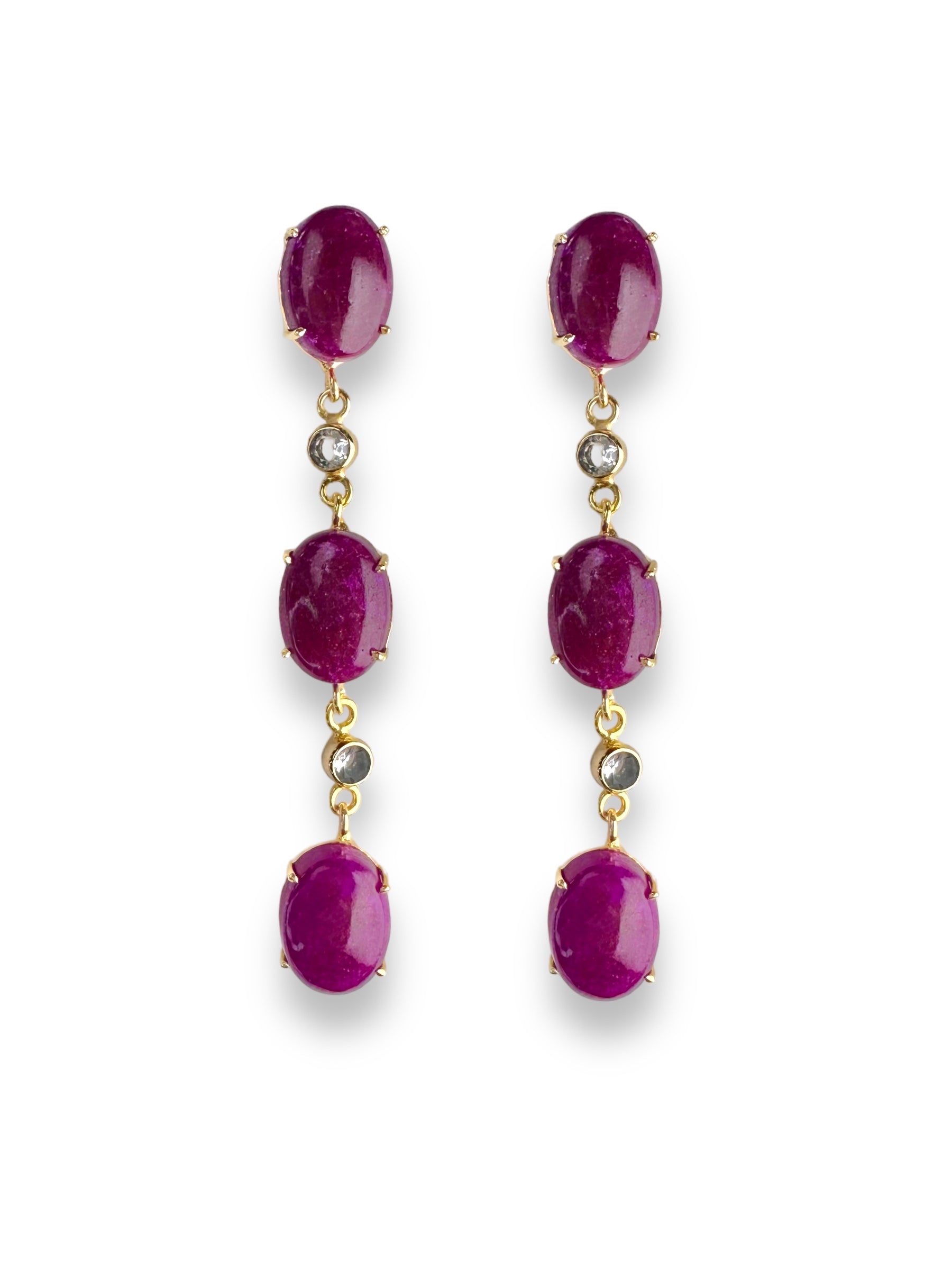 Women’s Red Evelyn Ruby Gemstone Statement Earrings Amina Johan