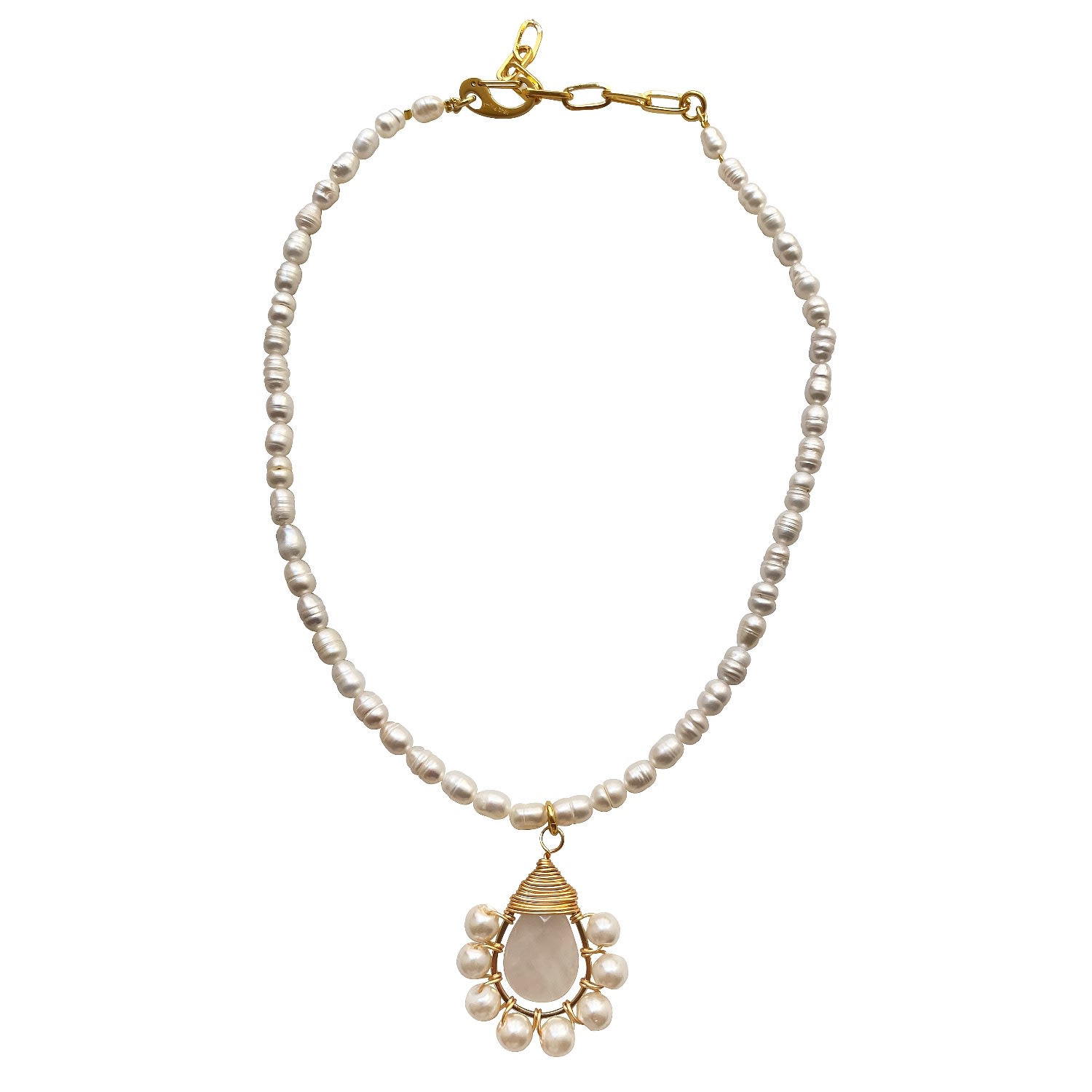 Smilla Brav Women's Gold / White Necklace Pearly In Multi