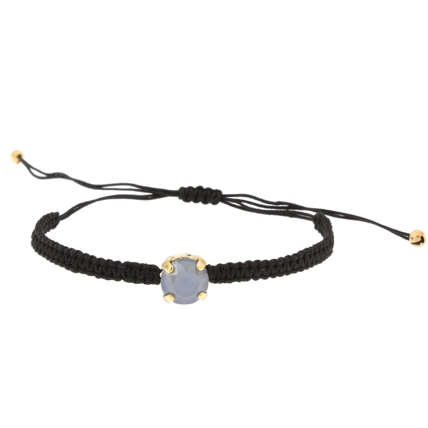 Rosaspina Firenze Women's Black / Grey Grey Opal Chaton Macramè Bracelet In Multi