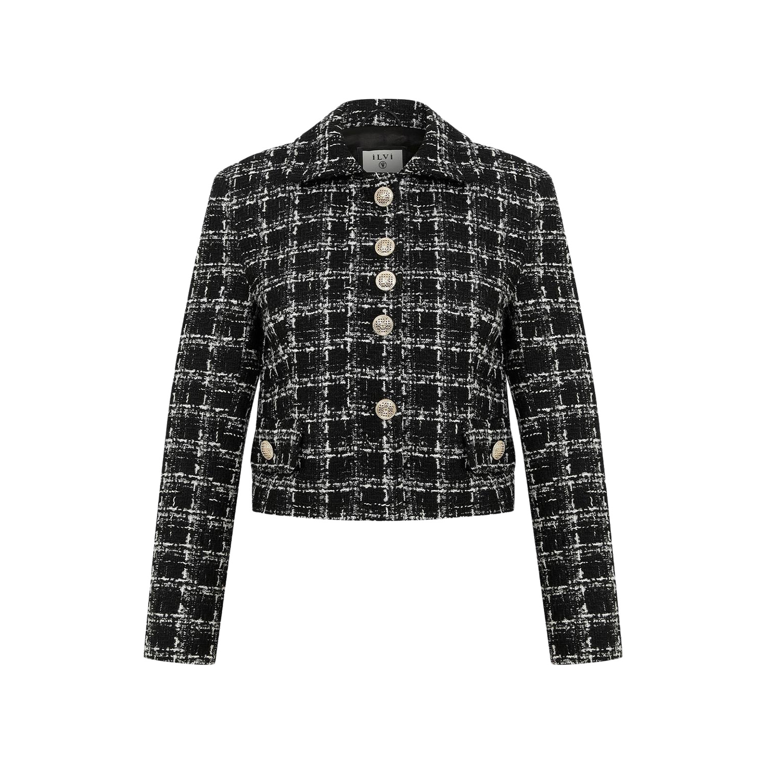 Black / White Bauer Black-White Women's Tweed Jacket | Large | Ilvi