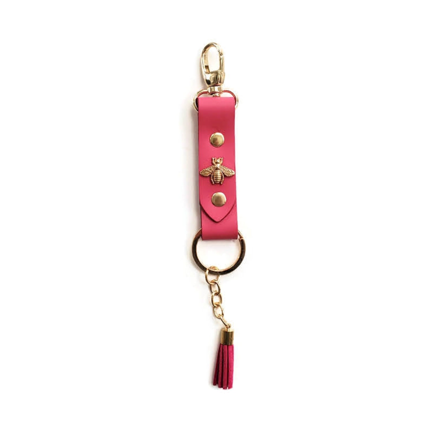 Angela Valentine Handbags Pink / Purple Pink Bee Keychain With Tassel