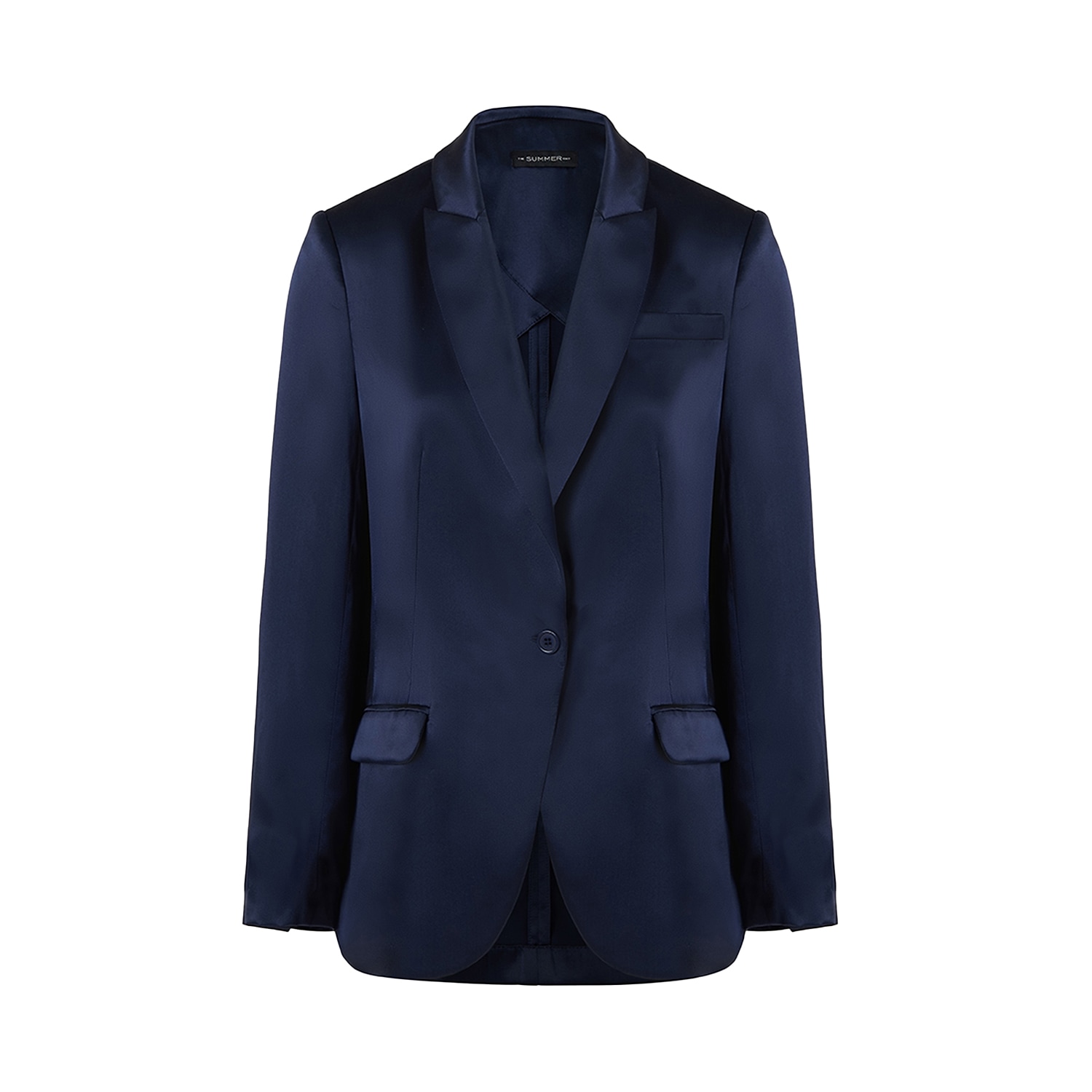 The Summer Edit Women's Blue Juliette Silk Jacket - Navy In Blue