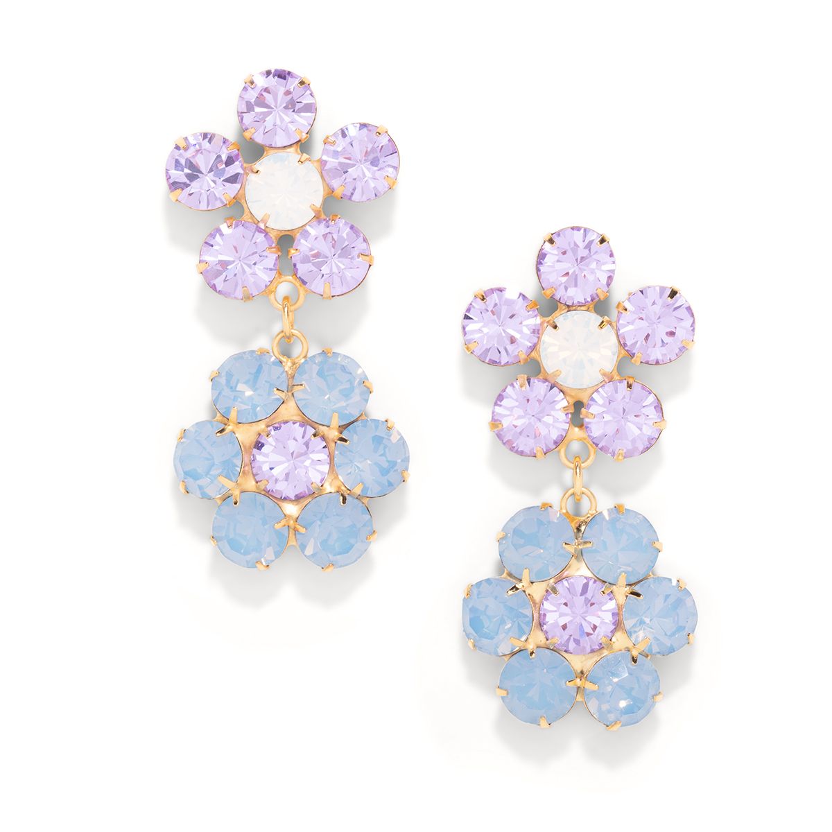The Pink Reef Women's Pink / Purple  Penelope Handcrafted Gem Double Floral In Violet