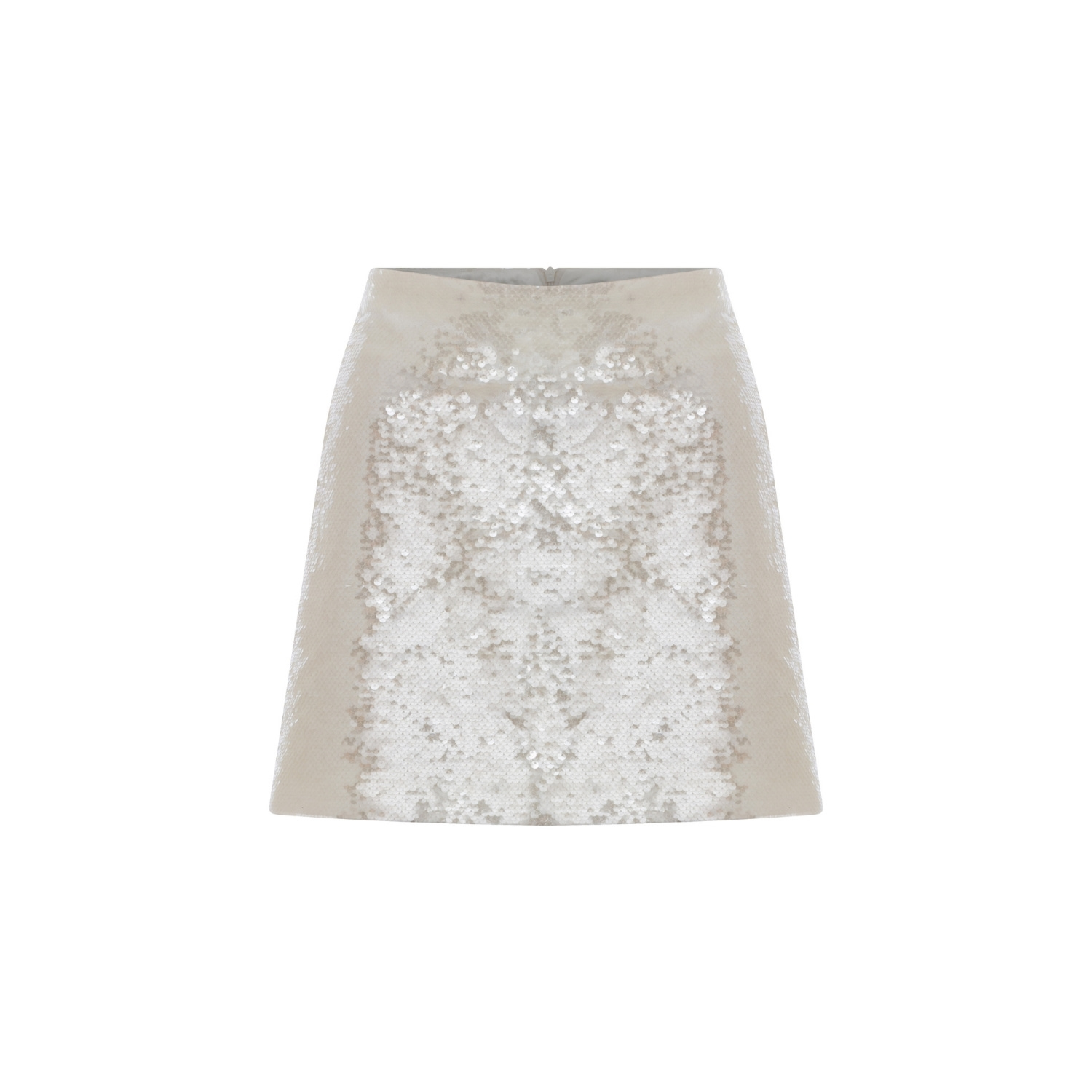 Nazli Ceren Women's White Marde A-line Sequin Mini Skirt In Cloud Cream In White