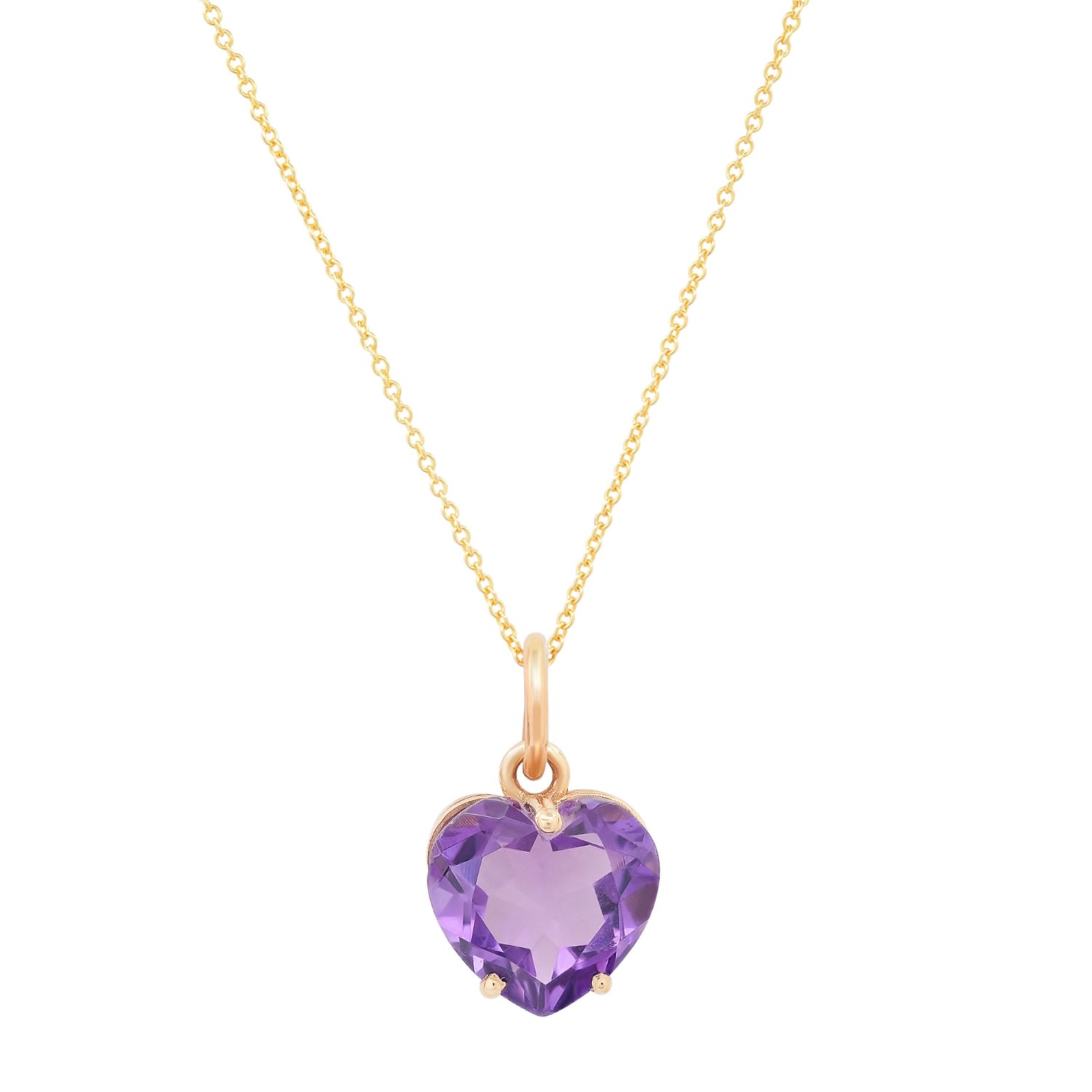 Soul Journey Jewelry Women's Pink / Purple Peaceful Amethyst Heart Necklace