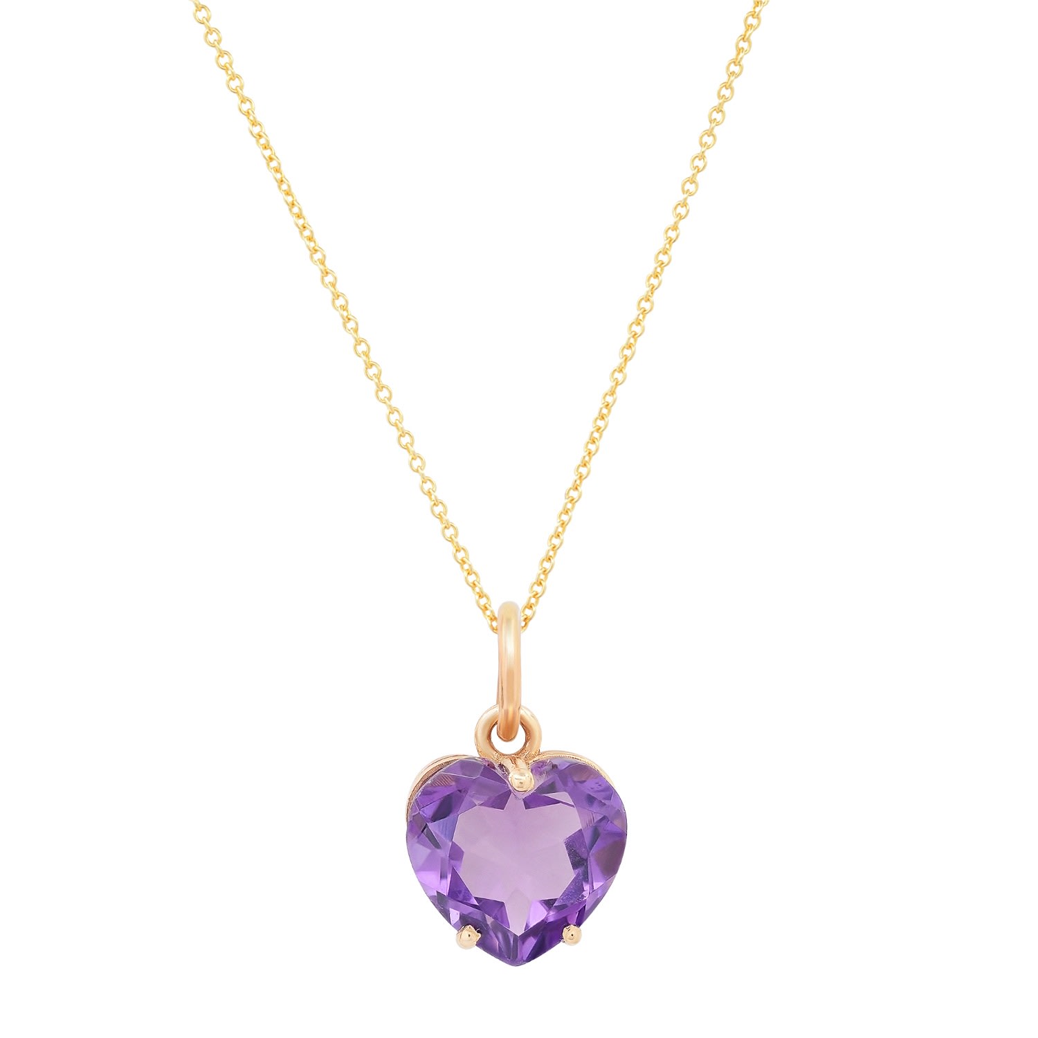 Women’s Pink / Purple Peaceful Amethyst Heart Necklace Soul Journey Jewelry