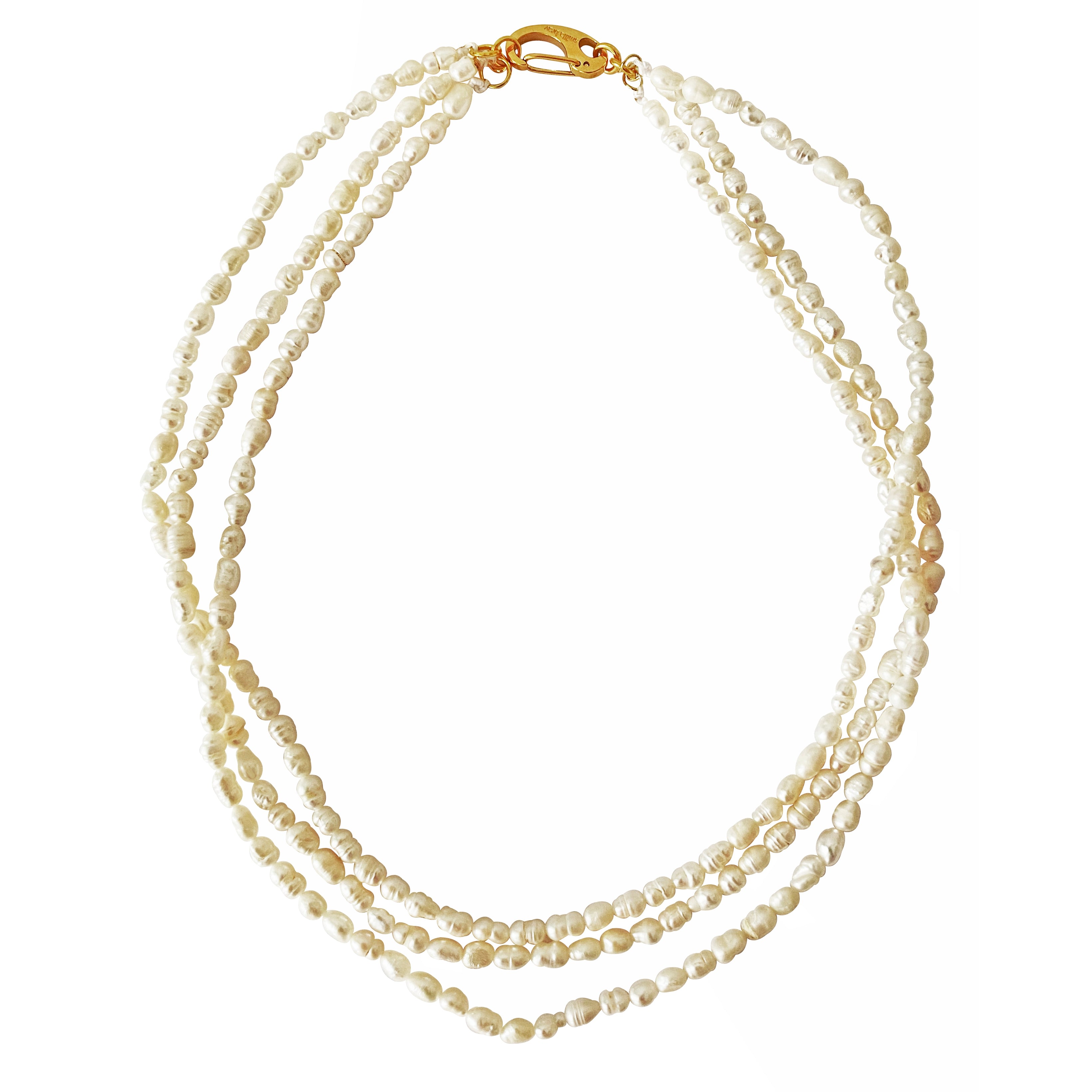 Women’s Gold / White Multi-Layer Pearl Necklace Ada Smilla Brav